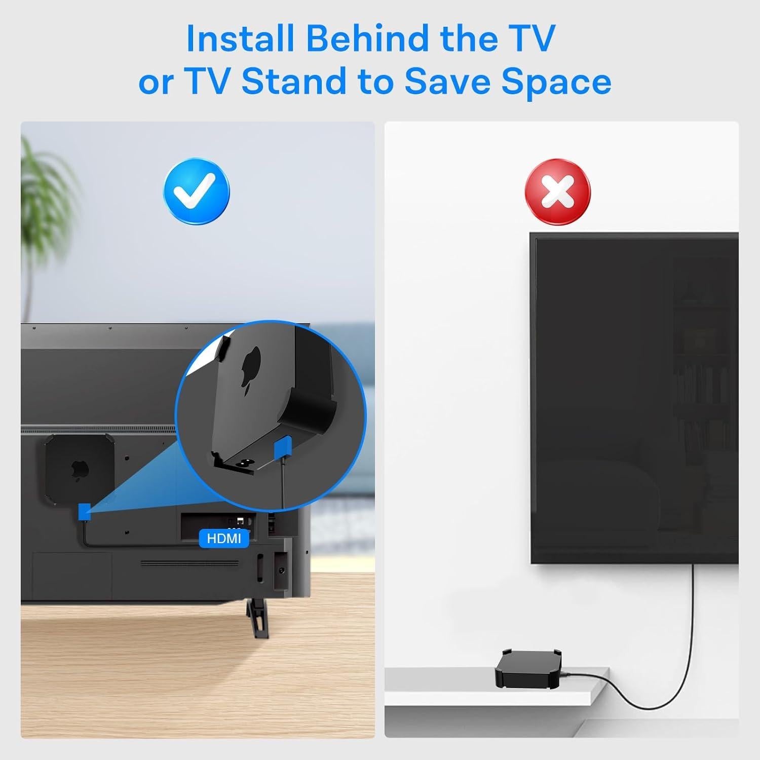 Soporte iDLEHANDS para Apple TV 4K 2022 - Montaje Pared/Techo Negro