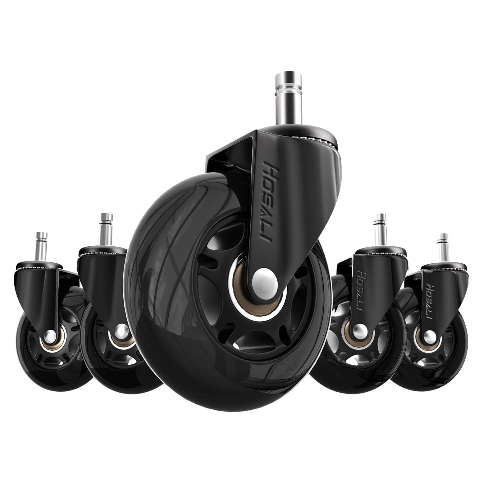Ruedas de Reemplazo para Sillas de Oficina HOSALI 3" Negras