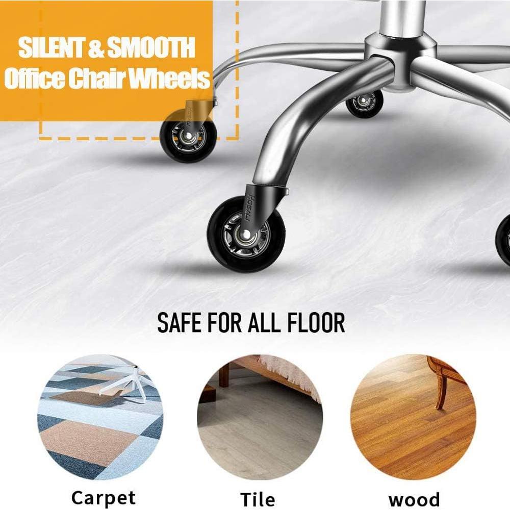 Ruedas de Reemplazo para Sillas de Oficina HOSALI 3" Negras