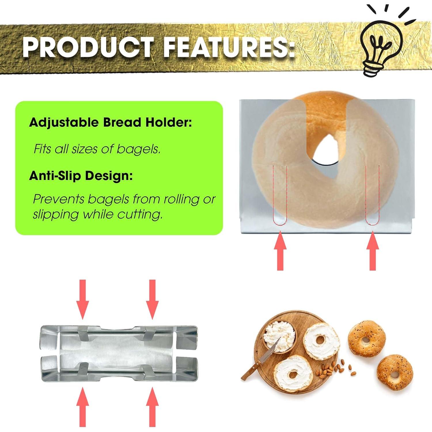 Cortador de Bagels Ajustable BUNNYBOO de Acero Inoxidable