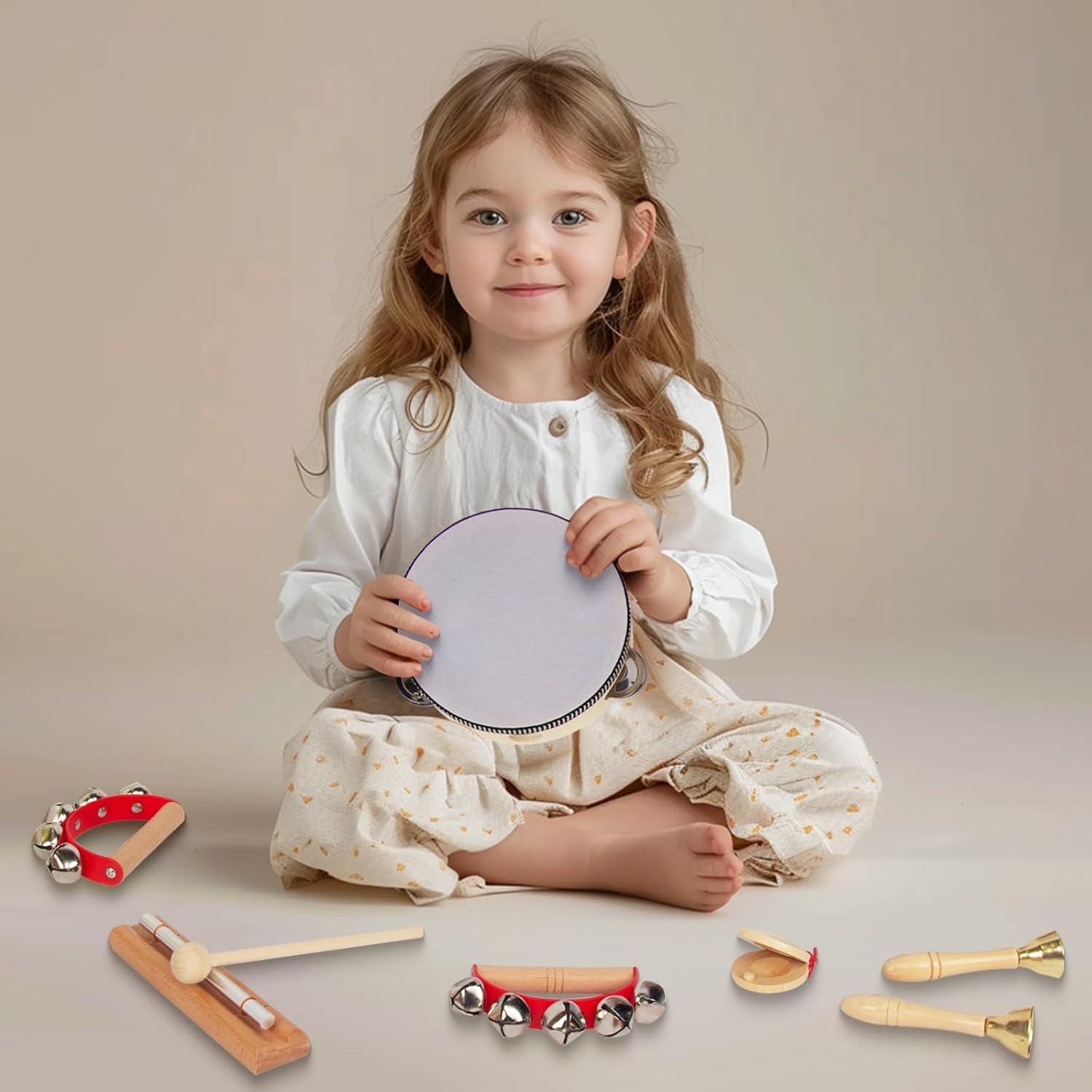 Juego de Instrumentos Musicales de Madera KIDSTOYLAND 16 Piezas