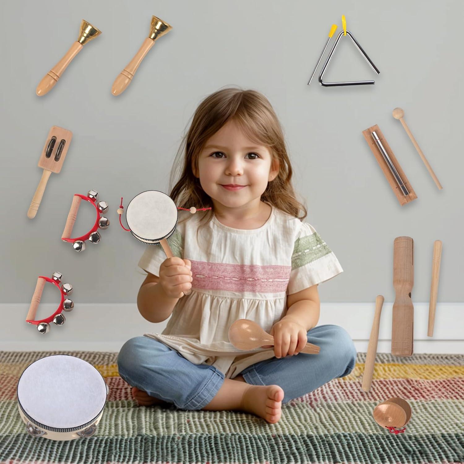 Juego de Instrumentos Musicales de Madera KIDSTOYLAND 16 Piezas