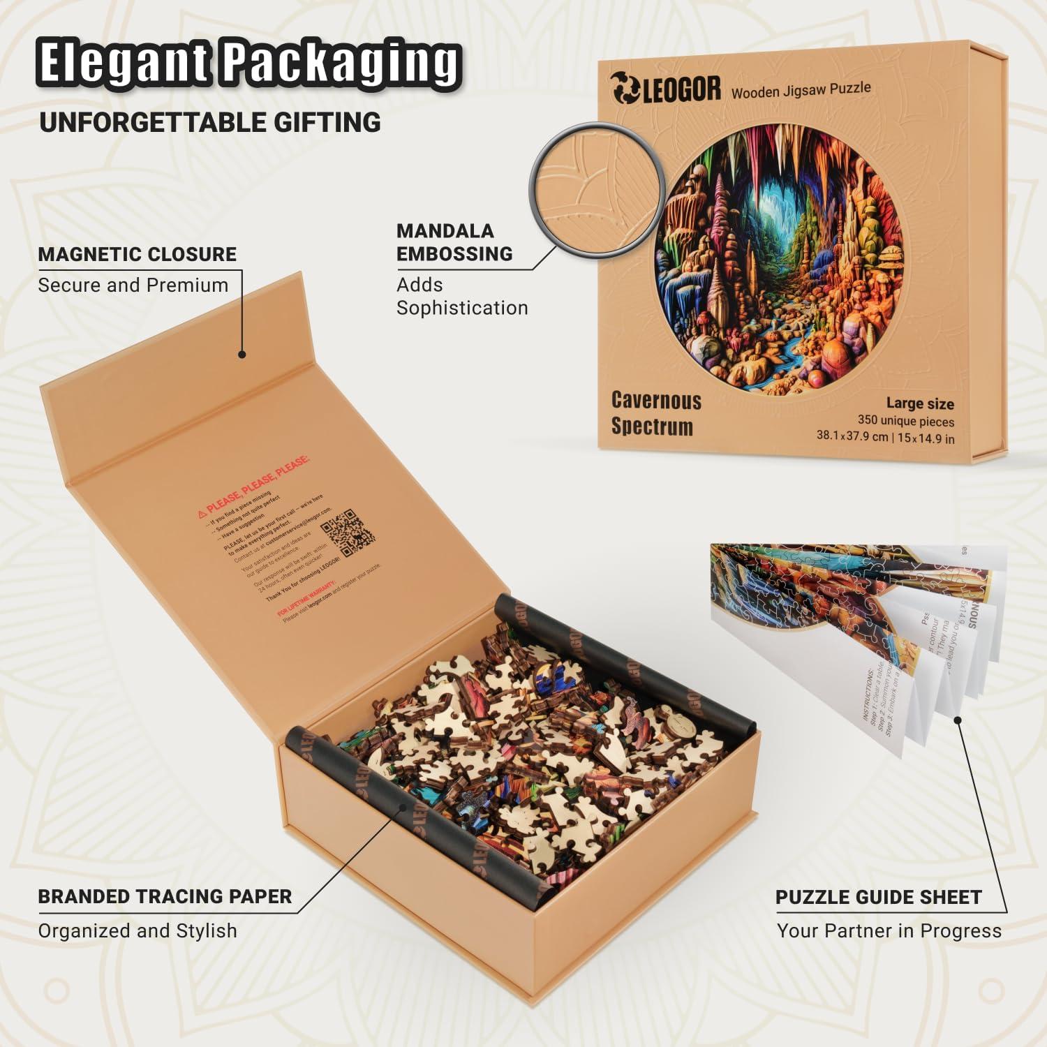 Rompecabezas de Madera LEOGOR 350 Piezas 38x37.8 cm 3D