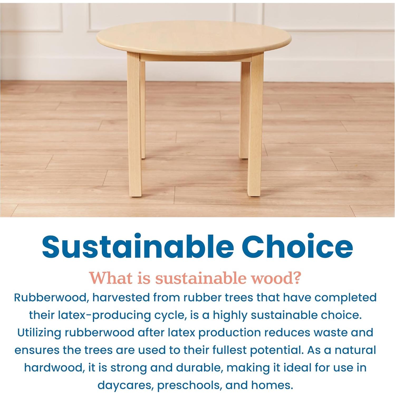 Mesa Redonda Infantil ECR4Kids de Madera Dura 76cm Blanco Antiguo