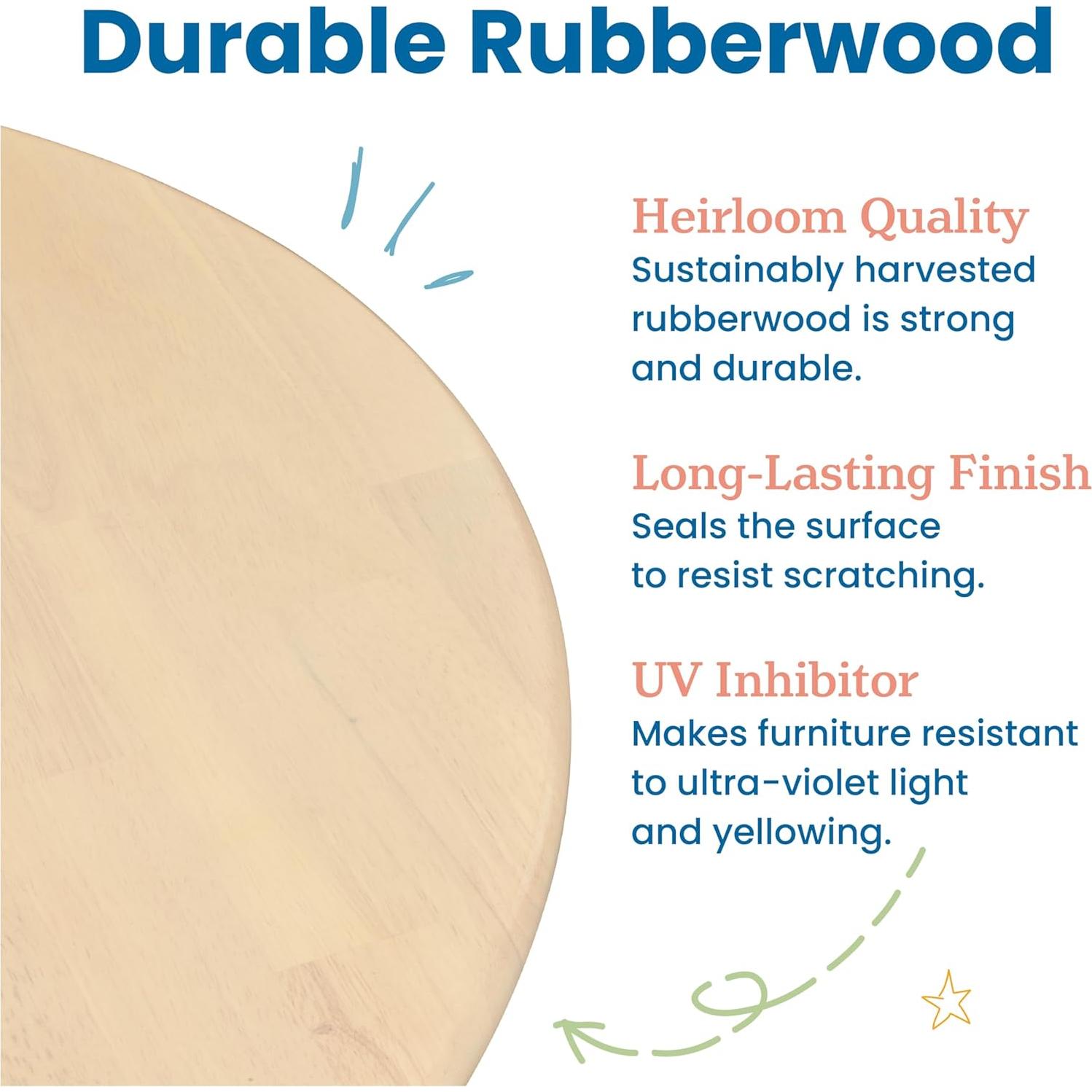 Mesa Redonda Infantil ECR4Kids de Madera Dura 76cm Blanco Antiguo