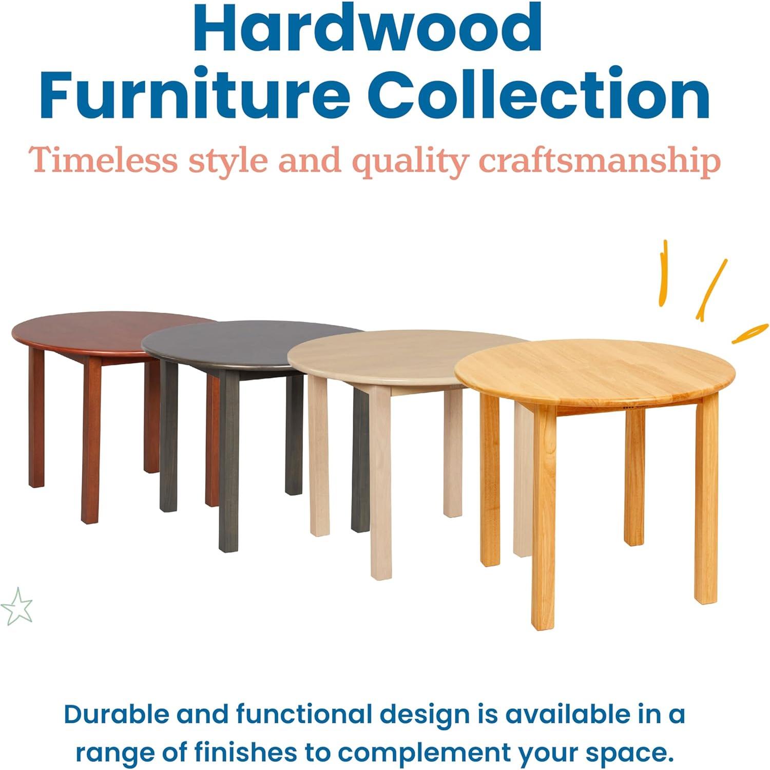 Mesa Redonda Infantil ECR4Kids de Madera Dura 76cm Blanco Antiguo