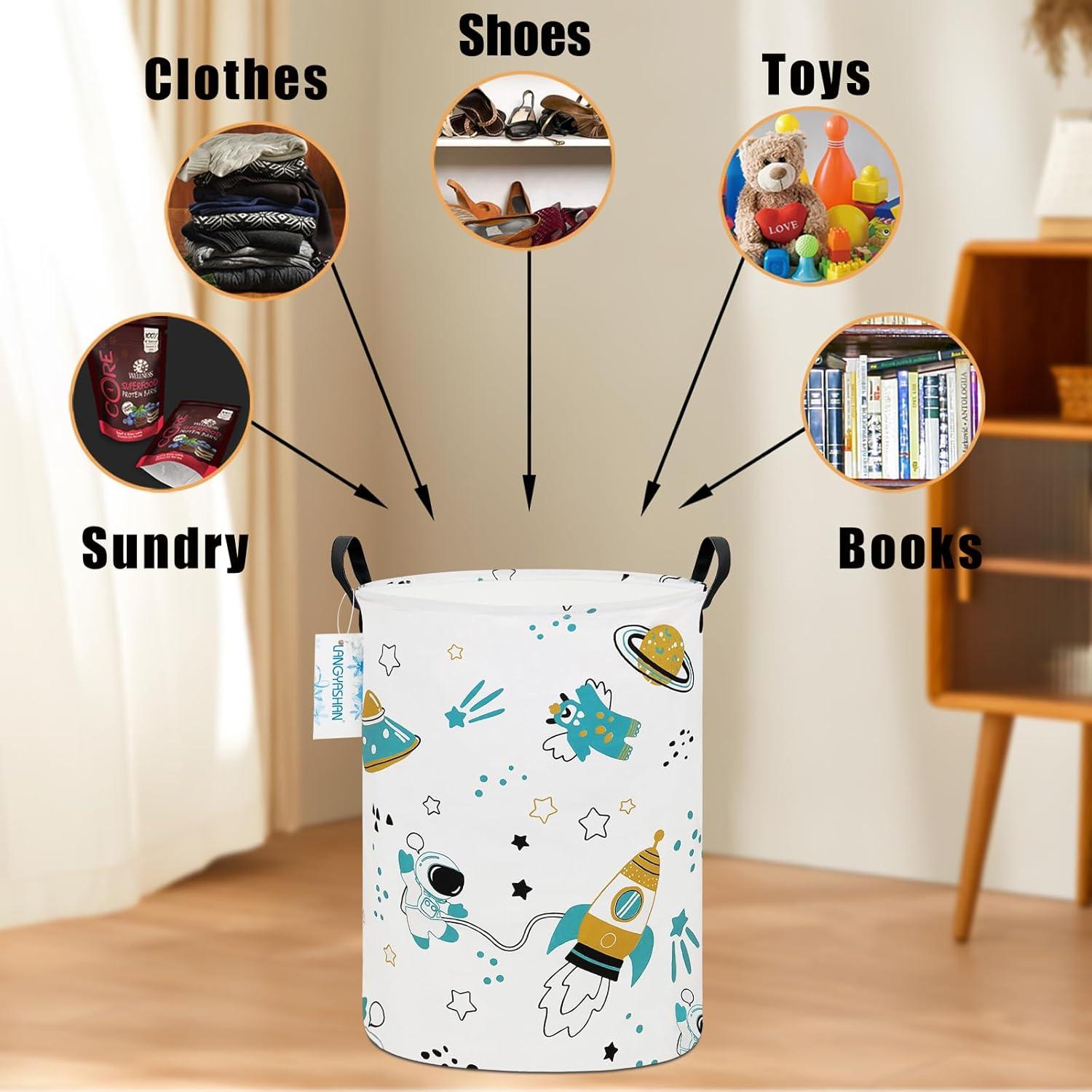 Caja de Almacenamiento LANGYASHAN Redonda 50cm Lienzo Astronauta