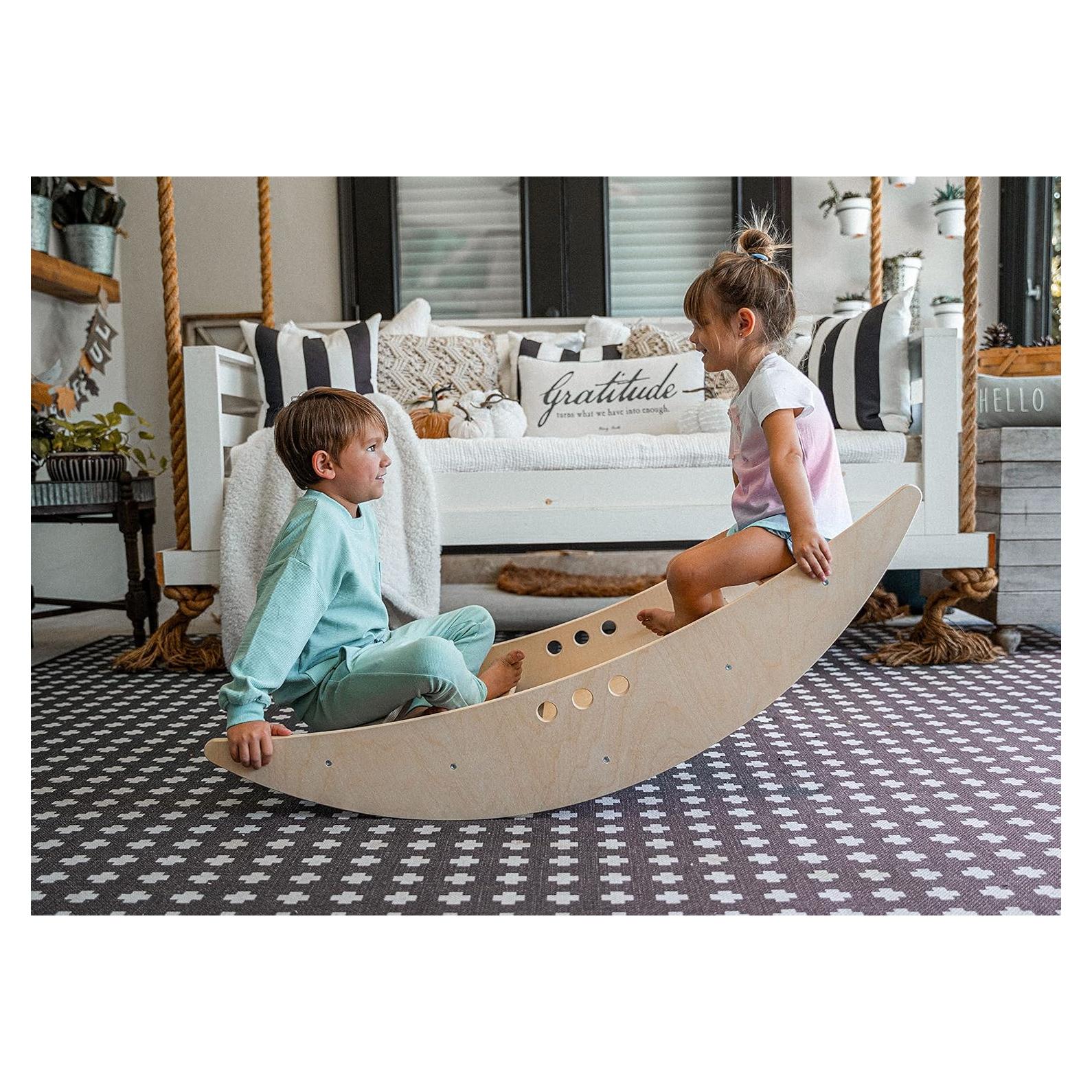 Avenlur Barco Mecedor y Escalador Montessori 2 en 1 120x60cm