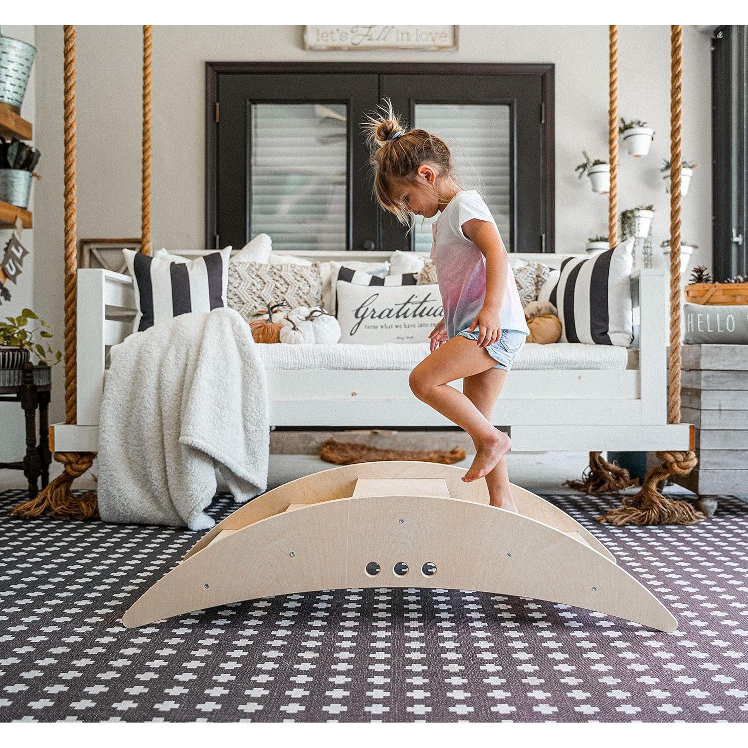 Avenlur Barco Mecedor y Escalador Montessori 2 en 1 120x60cm