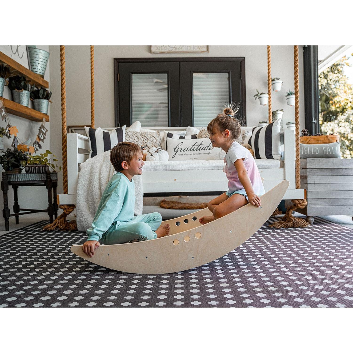 Avenlur Barco Mecedor y Escalador Montessori 2 en 1 120x60cm