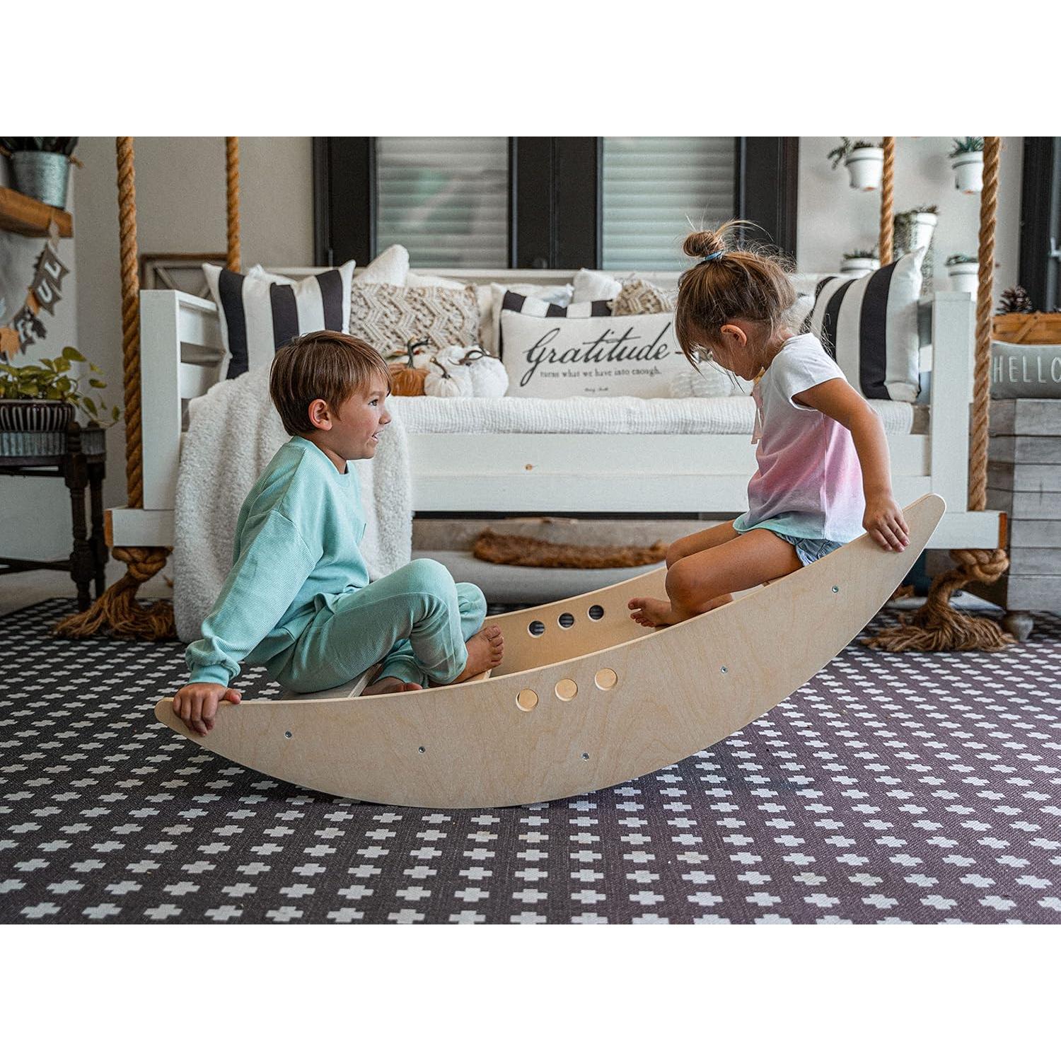 Avenlur Barco Mecedor y Escalador Montessori 2 en 1 120x60cm