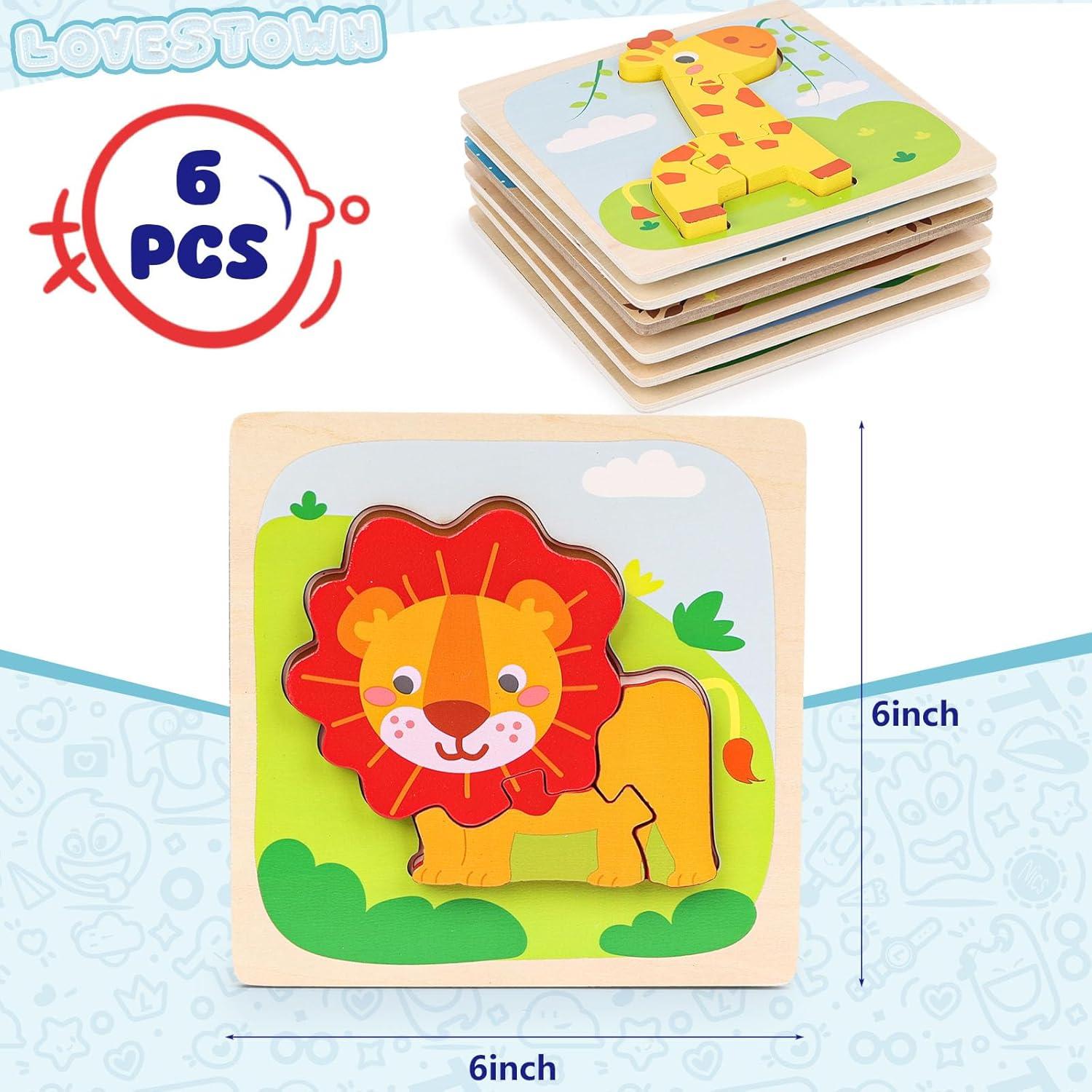 Rompecabezas de Madera Montessori LOVESTOWN para Niños 1-4 Años