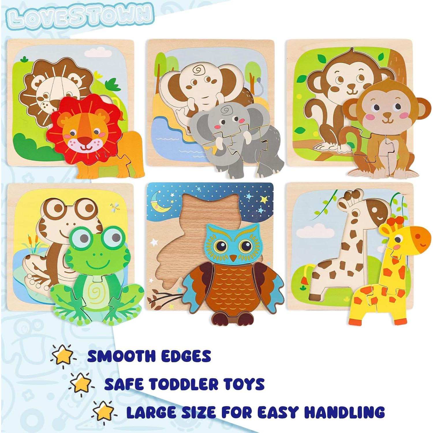 Rompecabezas de Madera Montessori LOVESTOWN para Niños 1-4 Años