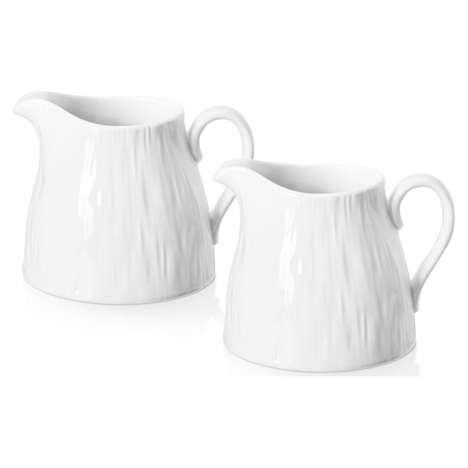 Juego de 2 Jarras de Crema Yedio 110 ml Porcelana Blanca