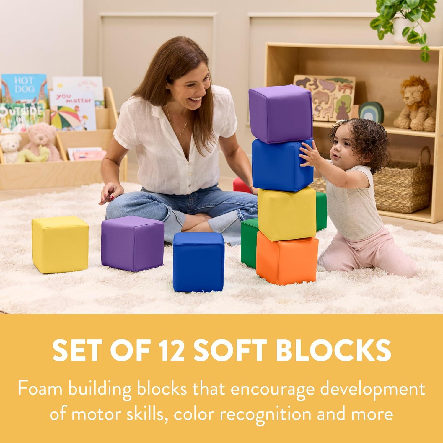 Cubos de Construcción Mosaic para Niños Pequeños - 12 Piezas