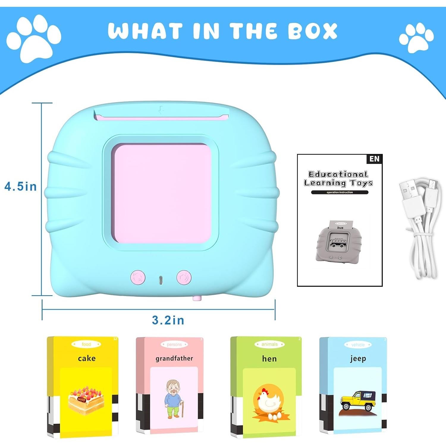 Tarjetas de Flash Educativas You Mei Sheng - 224 Palabras para Niños 1-6 Años - Juguete Sensorial Montessori