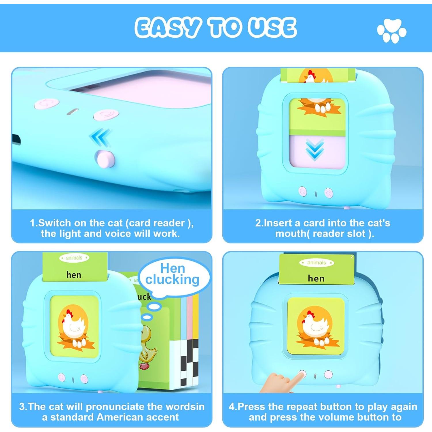 Tarjetas de Flash Educativas You Mei Sheng - 224 Palabras para Niños 1-6 Años - Juguete Sensorial Montessori