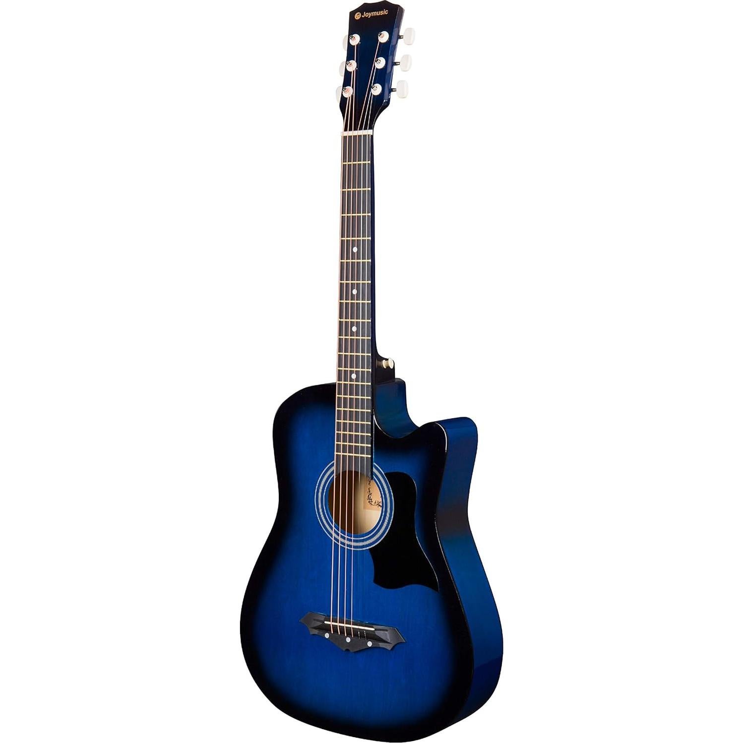 Kit de guitarra acústica Joymusic JG-38C azul para principiantes