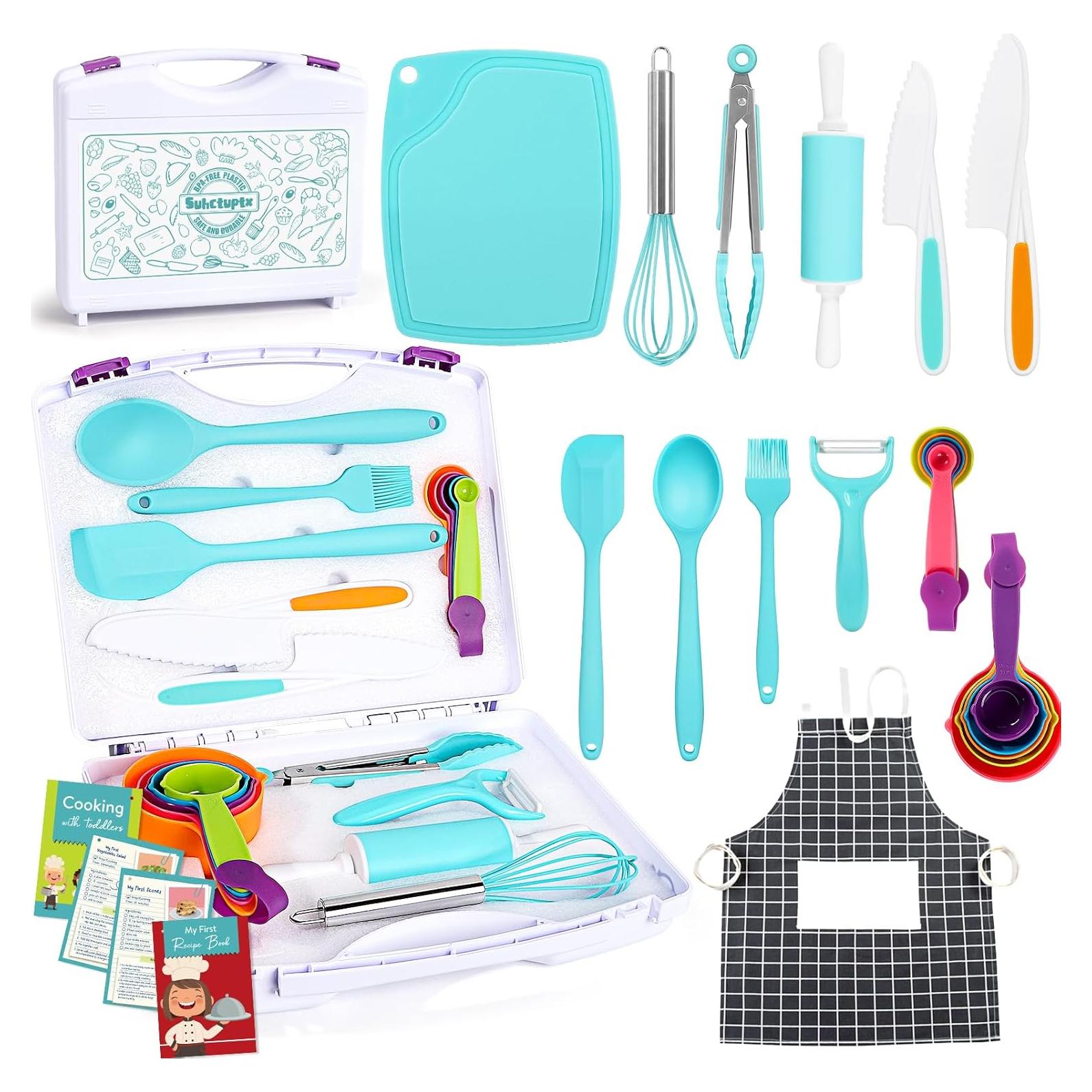 Set de Cocina para Niños Suhctuptx - Cuchillos Seguros y Utensilios