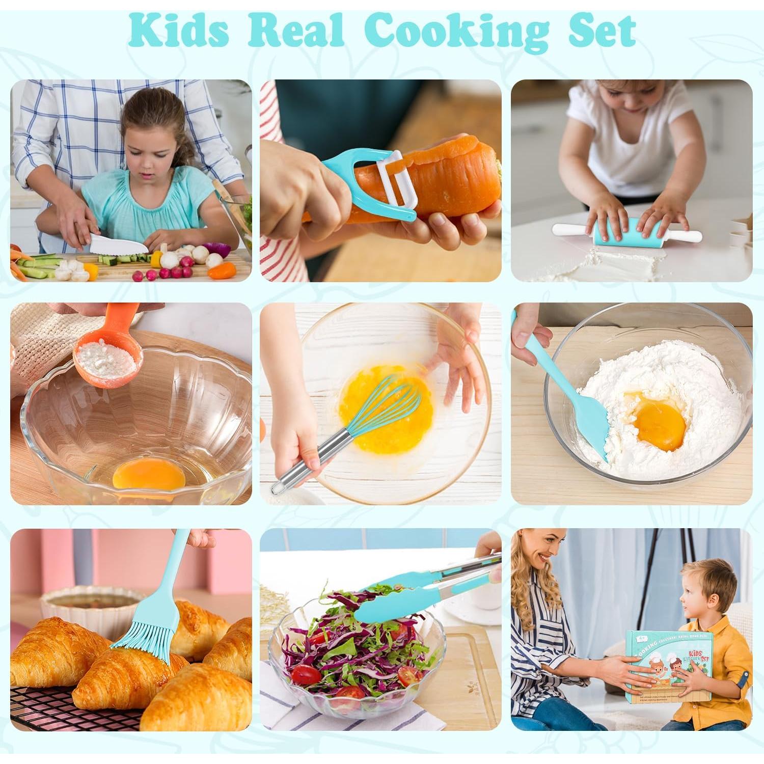 Set de Cocina para Niños Suhctuptx - Cuchillos Seguros y Utensilios