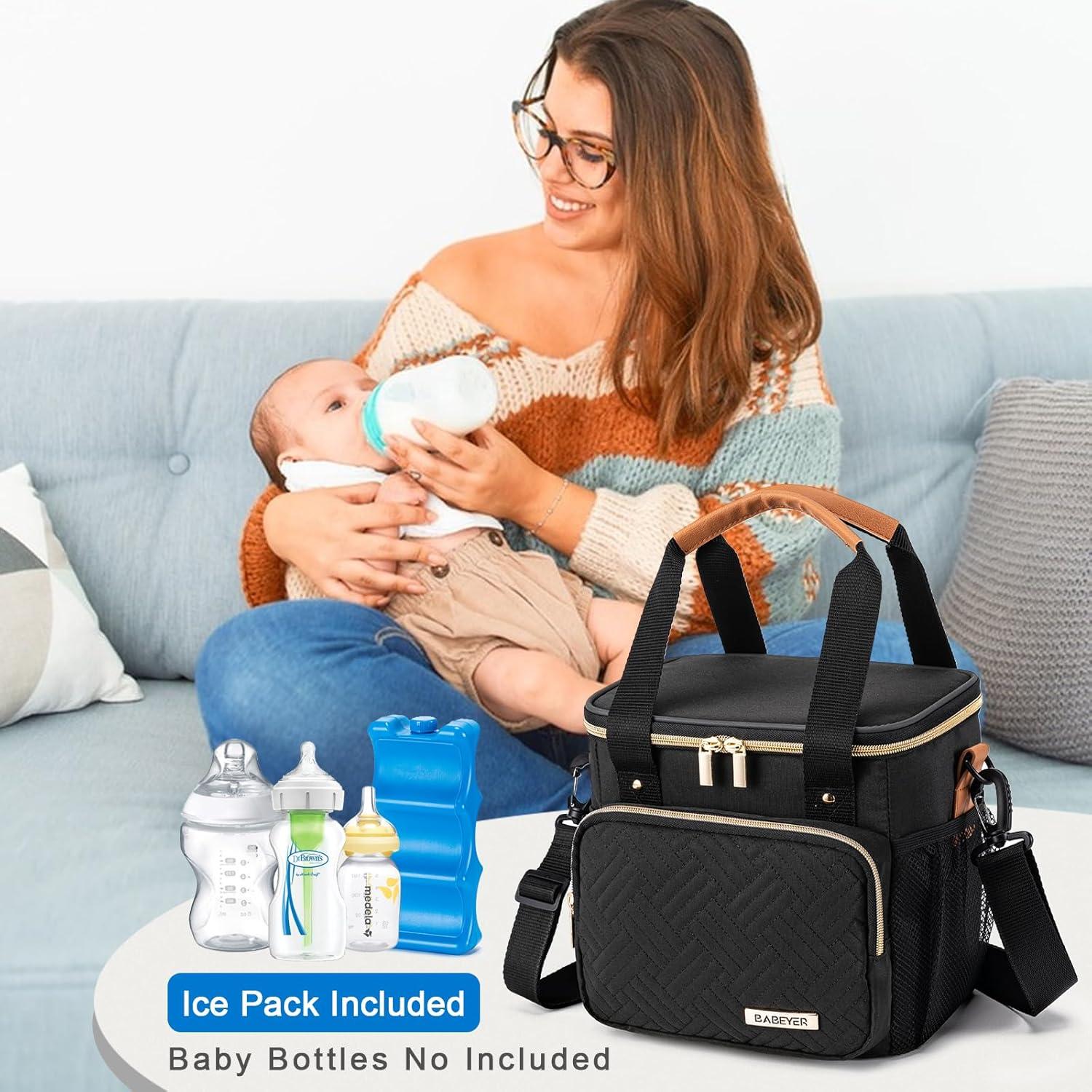 Bolsa de Enfriamiento de Leche Materna BABEYER Negra 6 Biberones