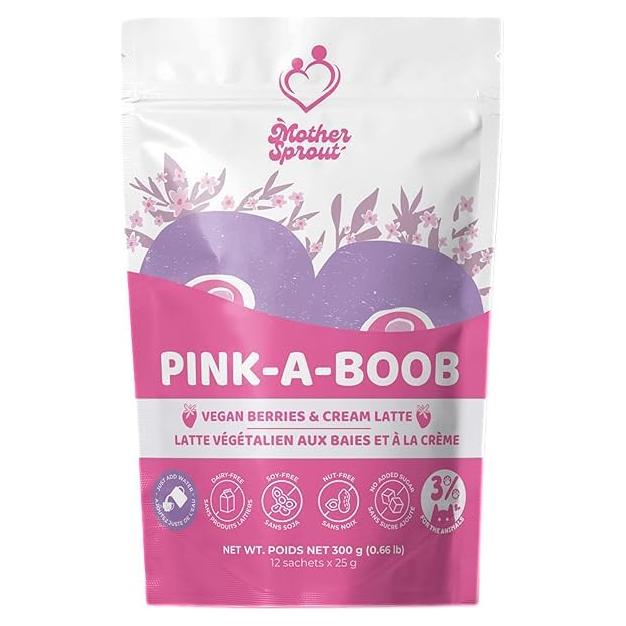 Mezcla Vegana para Lactancia Mother Sprout 12 Sobres Sabor Berries & Cream Latte