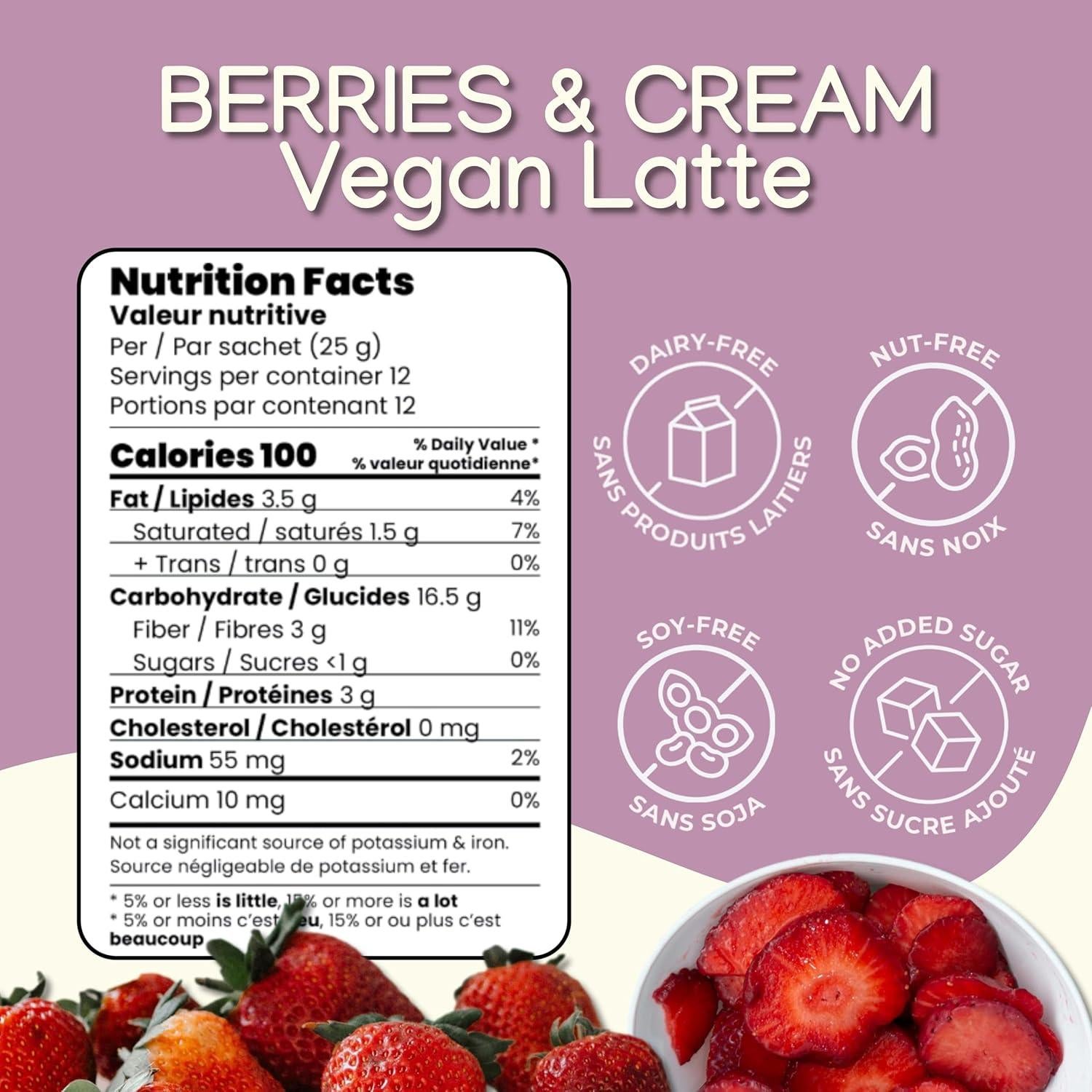 Mezcla Vegana para Lactancia Mother Sprout 12 Sobres Sabor Berries & Cream Latte