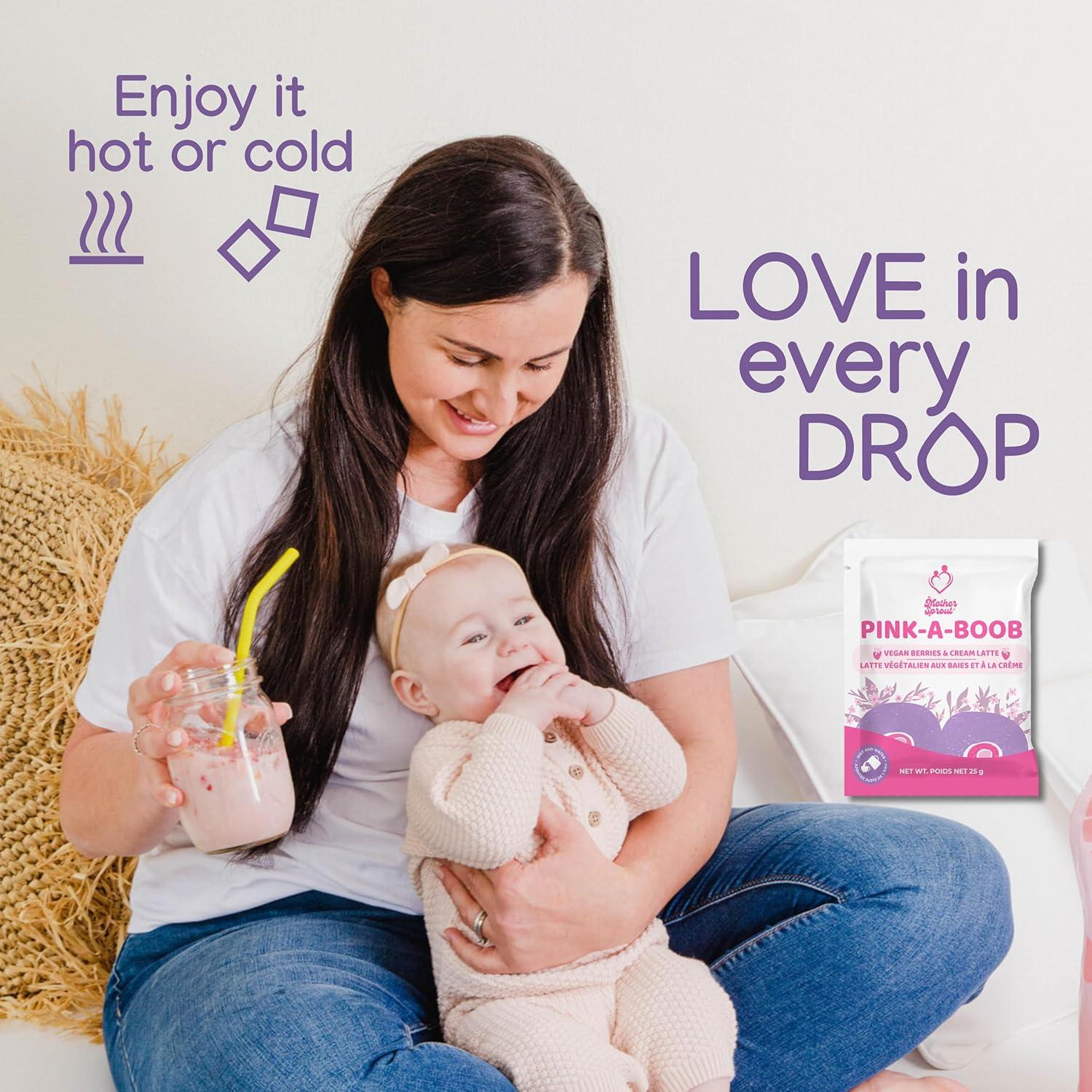 Mezcla Vegana para Lactancia Mother Sprout 12 Sobres Sabor Berries & Cream Latte