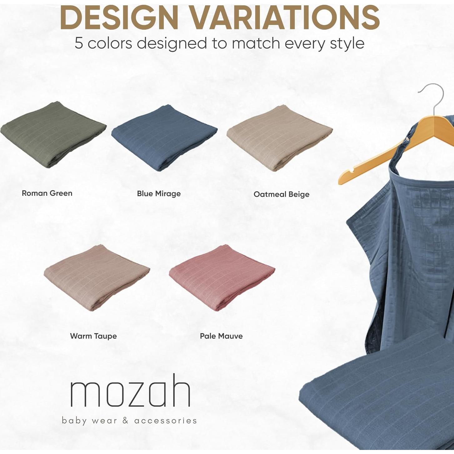 Cubierta de Lactancia MOZAH 100% Algodón Orgánico Azul