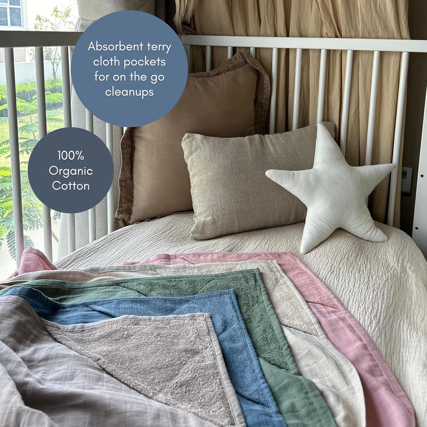 Cubierta de Lactancia MOZAH 100% Algodón Orgánico Azul