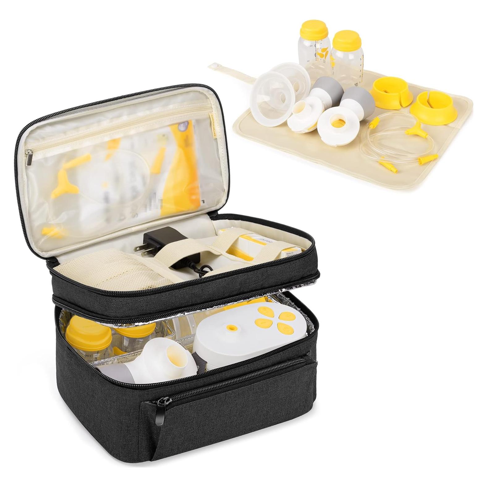 Bolsa de Extractor de Leche BAFASO Negra con Almohadilla Impermeable