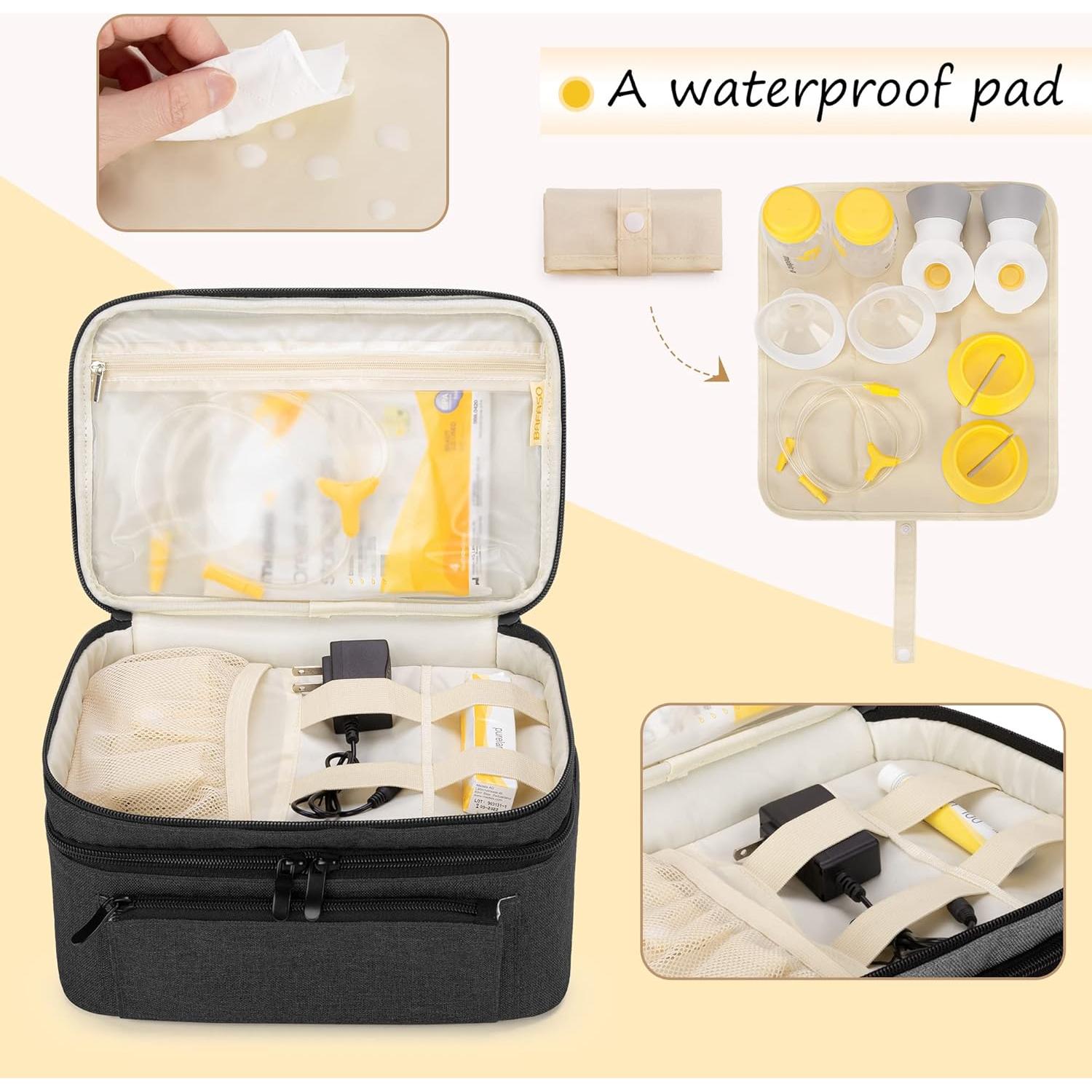 Bolsa de Extractor de Leche BAFASO Negra con Almohadilla Impermeable