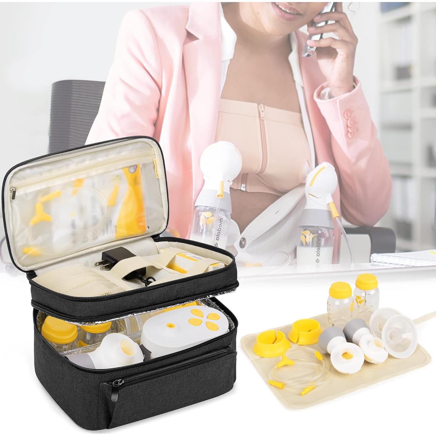 Bolsa de Extractor de Leche BAFASO Negra con Almohadilla Impermeable