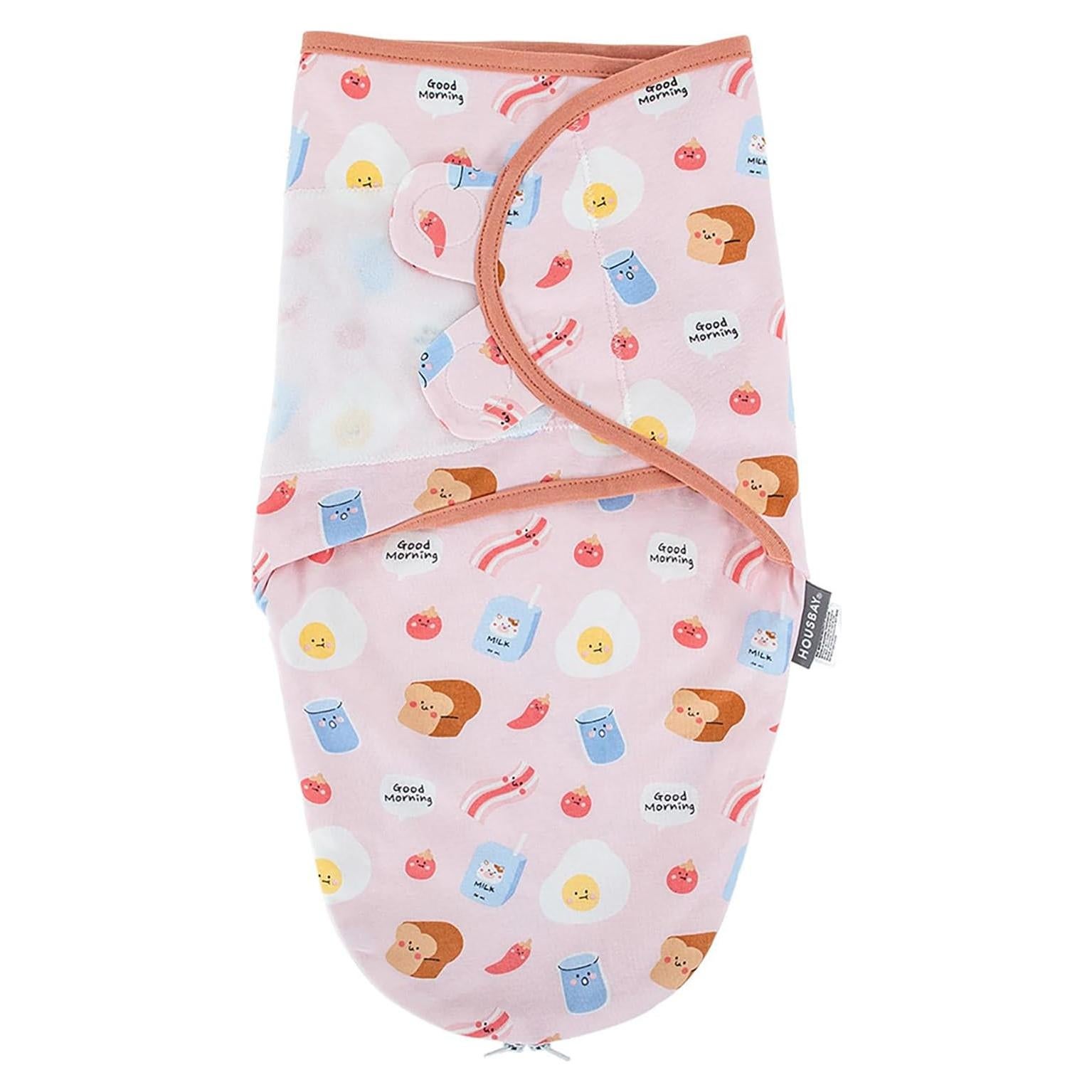 Manta Envolvente HOUSBAY 100% Algodón para Bebé 3-6 Meses