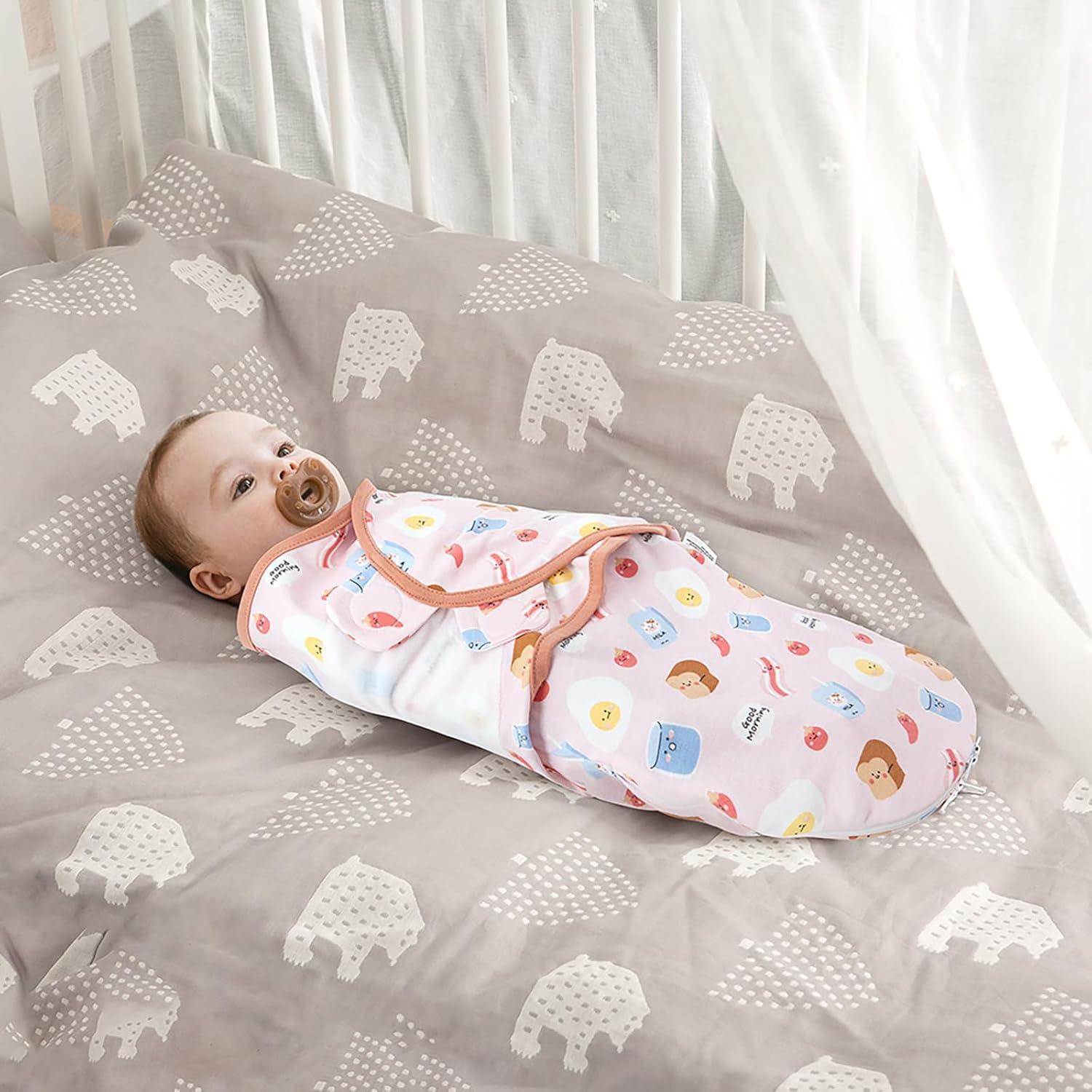 Manta Envolvente HOUSBAY 100% Algodón para Bebé 3-6 Meses