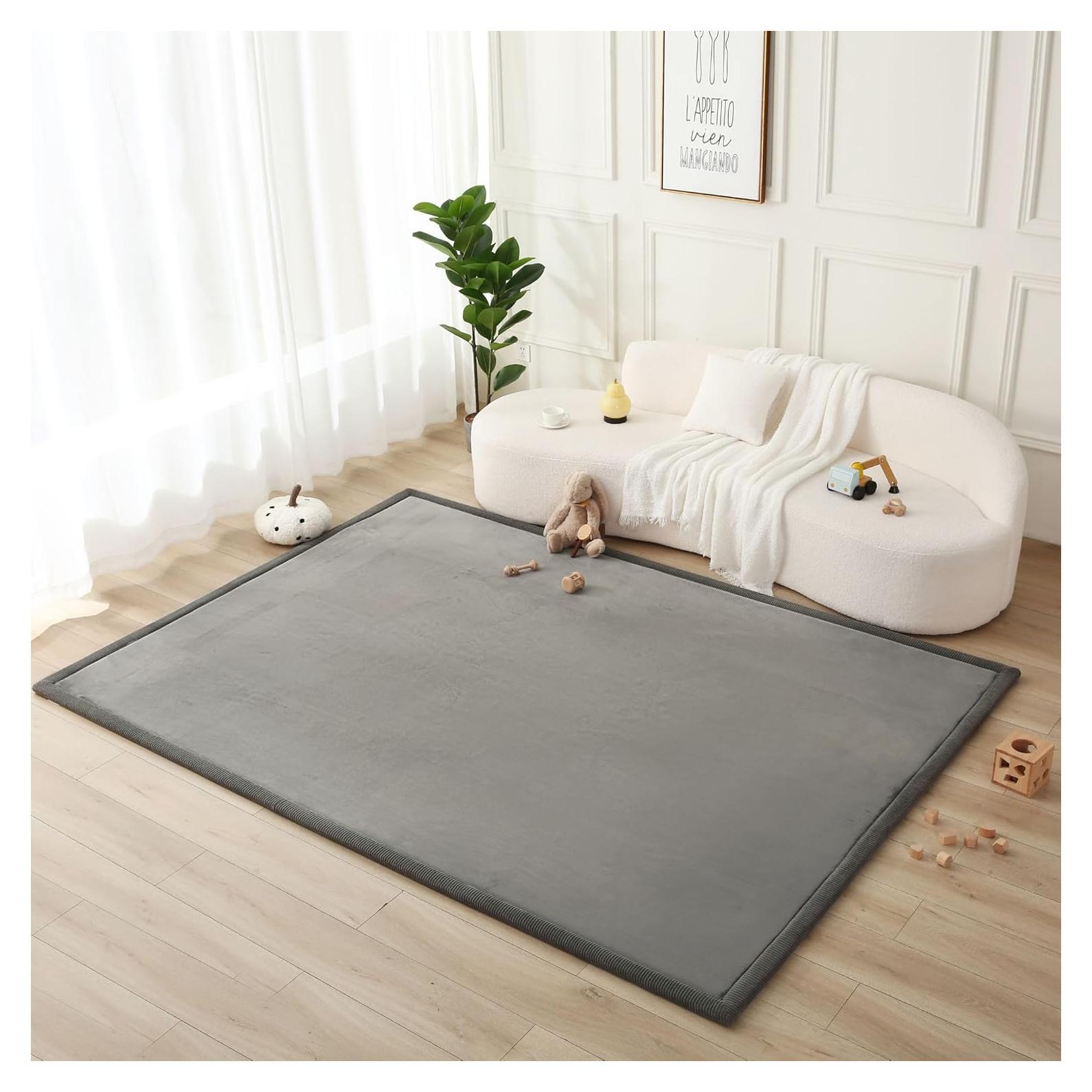 Alfombra de Juego Hakuna Matte 203x279 cm Gris Oscuro Antideslizante