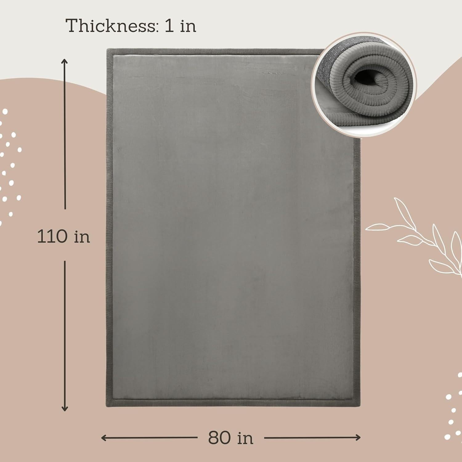 Alfombra de Juego Hakuna Matte 203x279 cm Gris Oscuro Antideslizante