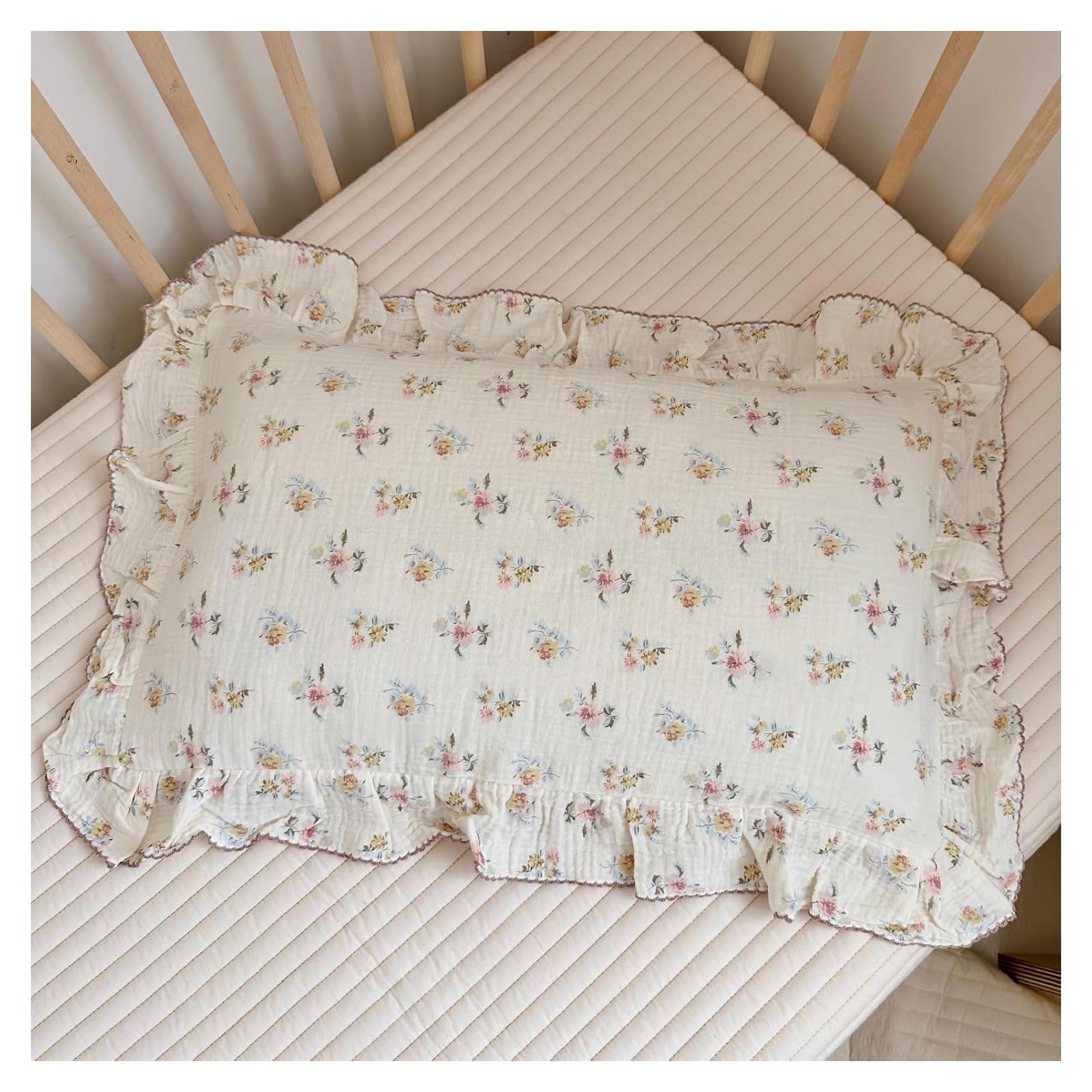 Funda de Almohada Muselina Algodón BuLuTu Estándar Floral