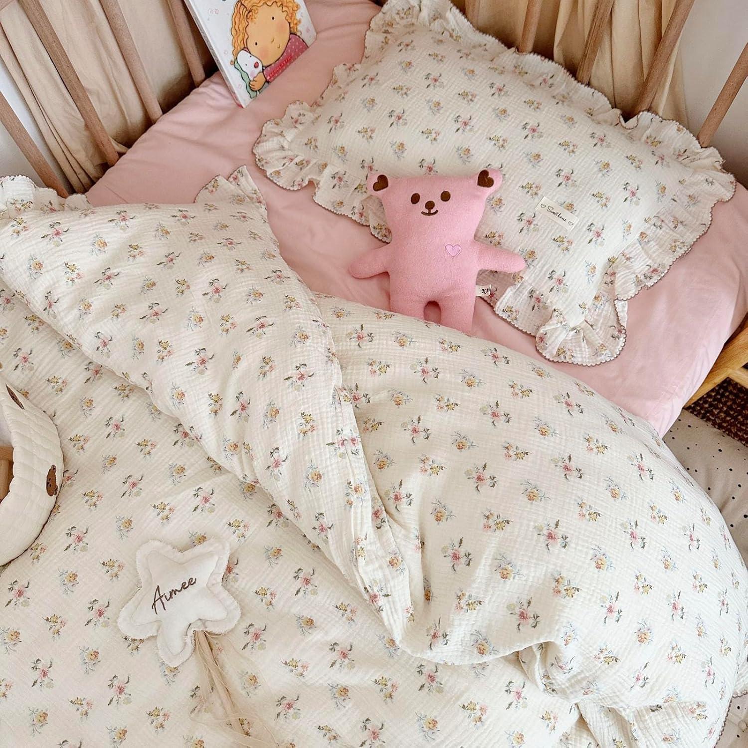 Funda de Almohada Muselina Algodón BuLuTu Estándar Floral