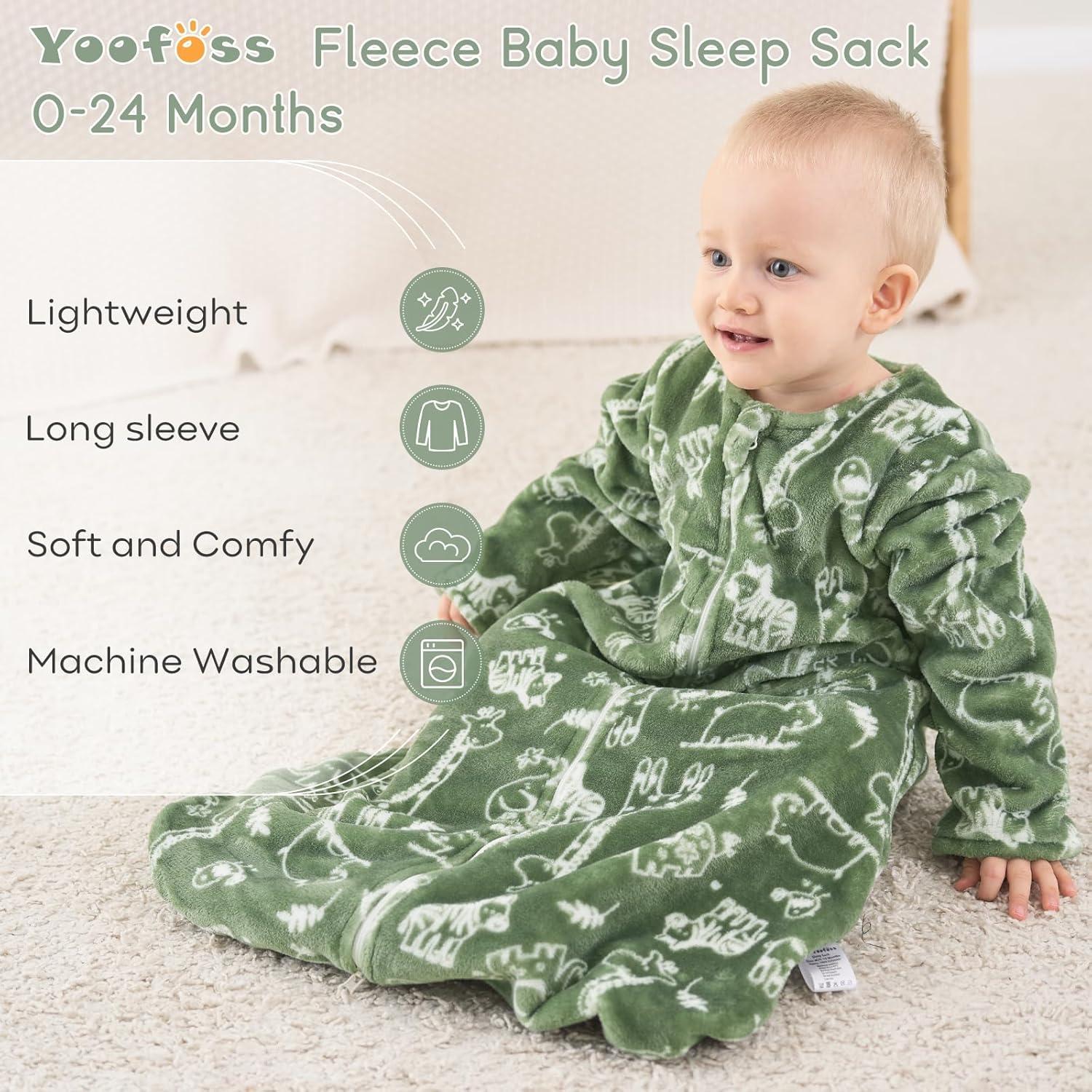 Saco de Sueño para Bebé Yoofoss 0-6 Meses 1.5 Tog Forro Polar