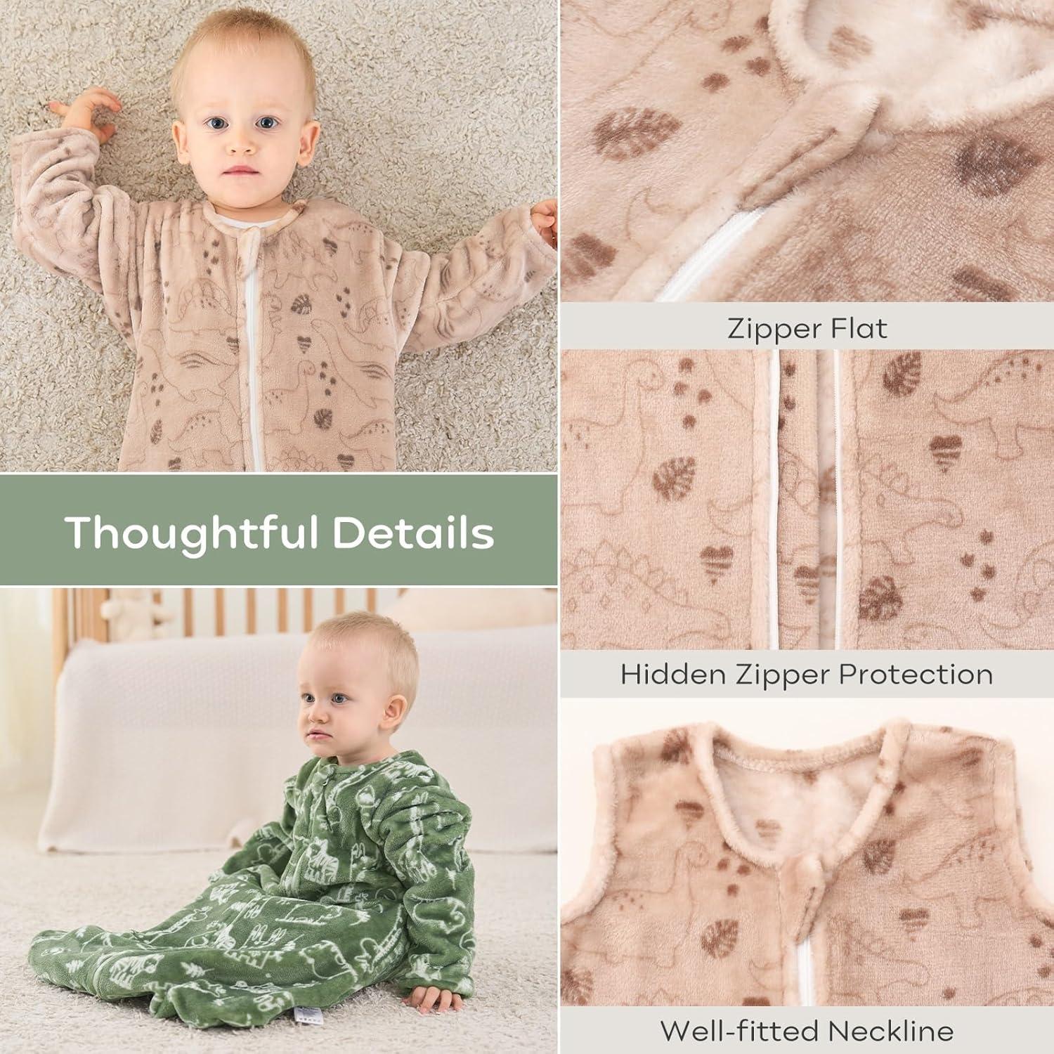 Saco de Sueño para Bebé Yoofoss 0-6 Meses 1.5 Tog Forro Polar