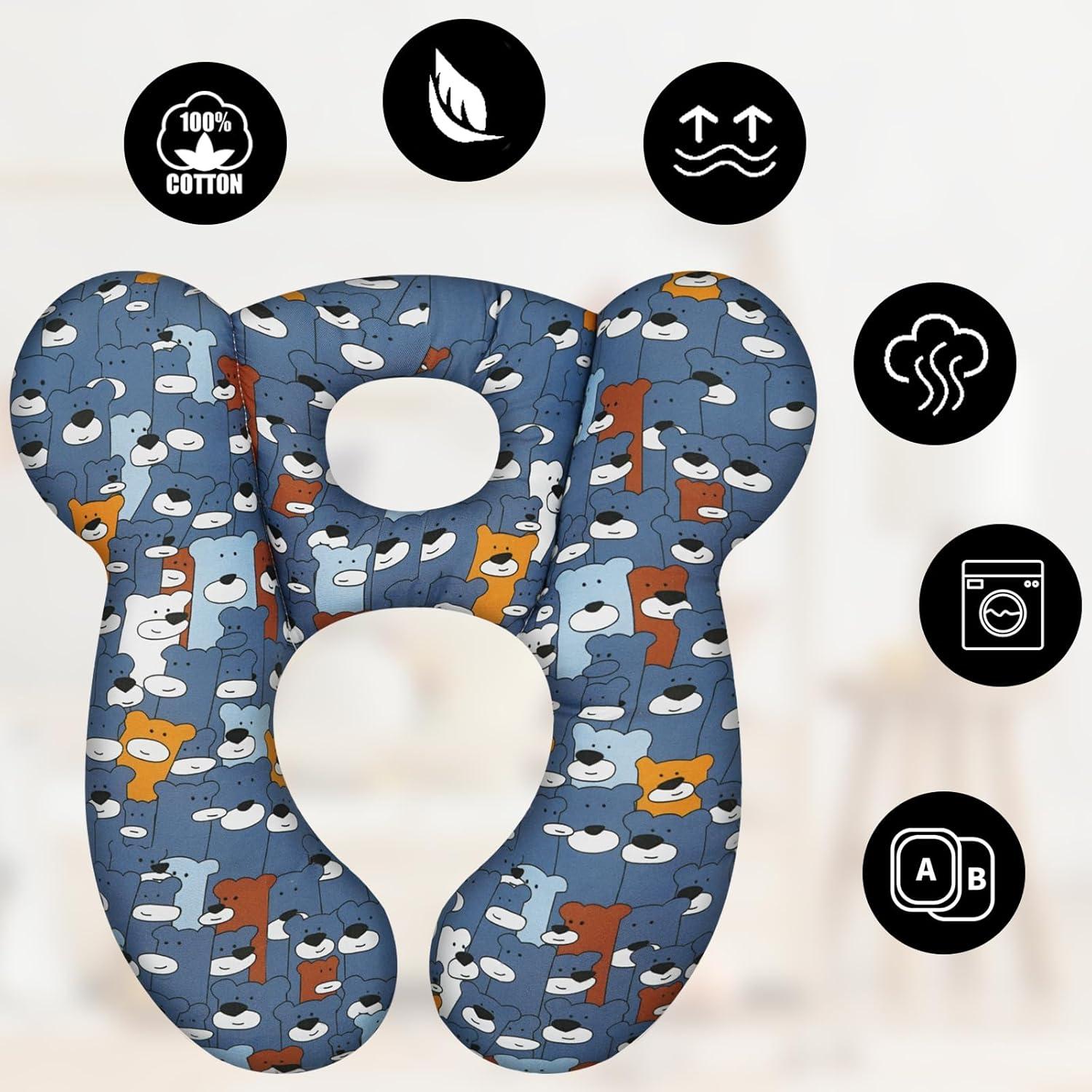 Almohada de Viaje para Bebés Reflyaway Oso Azul 28x26cm