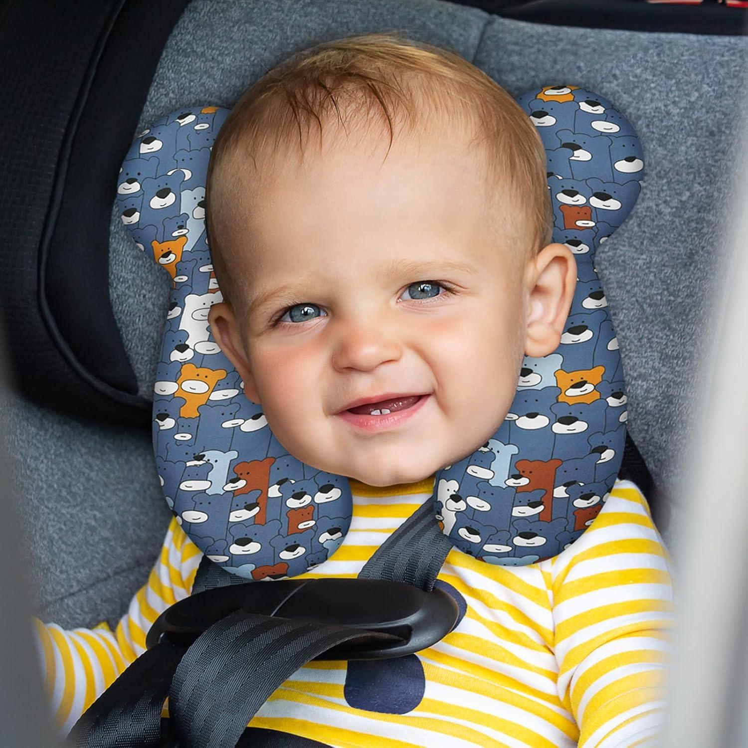 Almohada de Viaje para Bebés Reflyaway Oso Azul 28x26cm