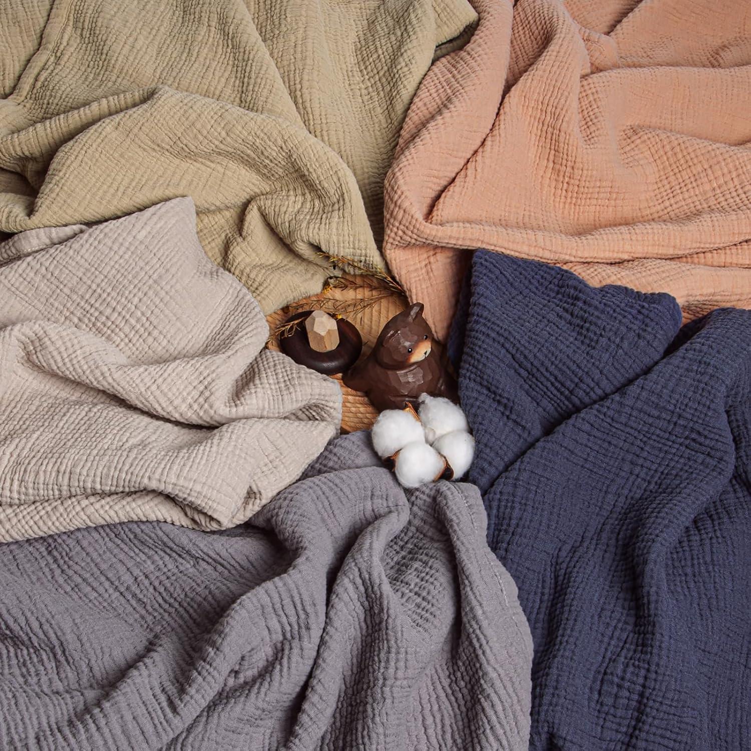 Manta de Muselina Lulumoon 119x119 cm Algodón Azul