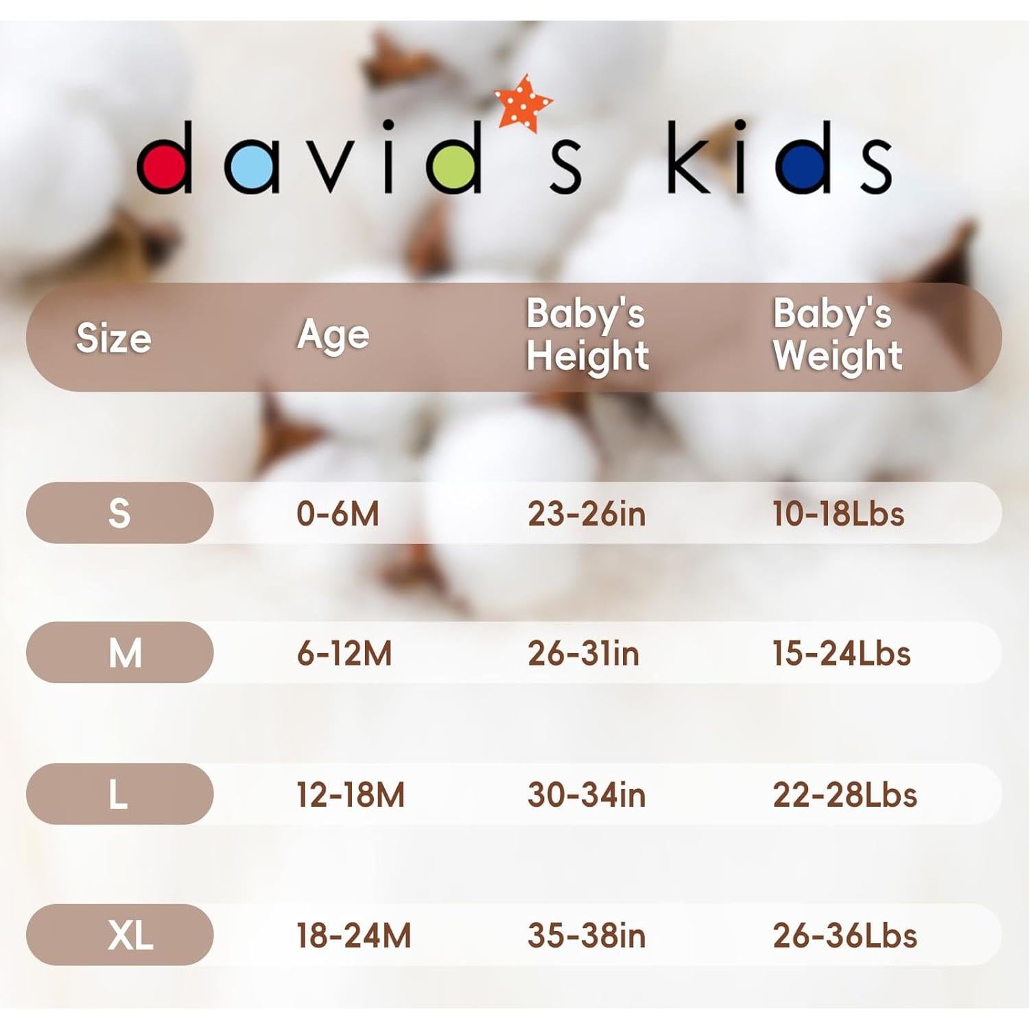 Sacos de Dormir para Bebés David's Kids 100% Algodón 6-12 Meses