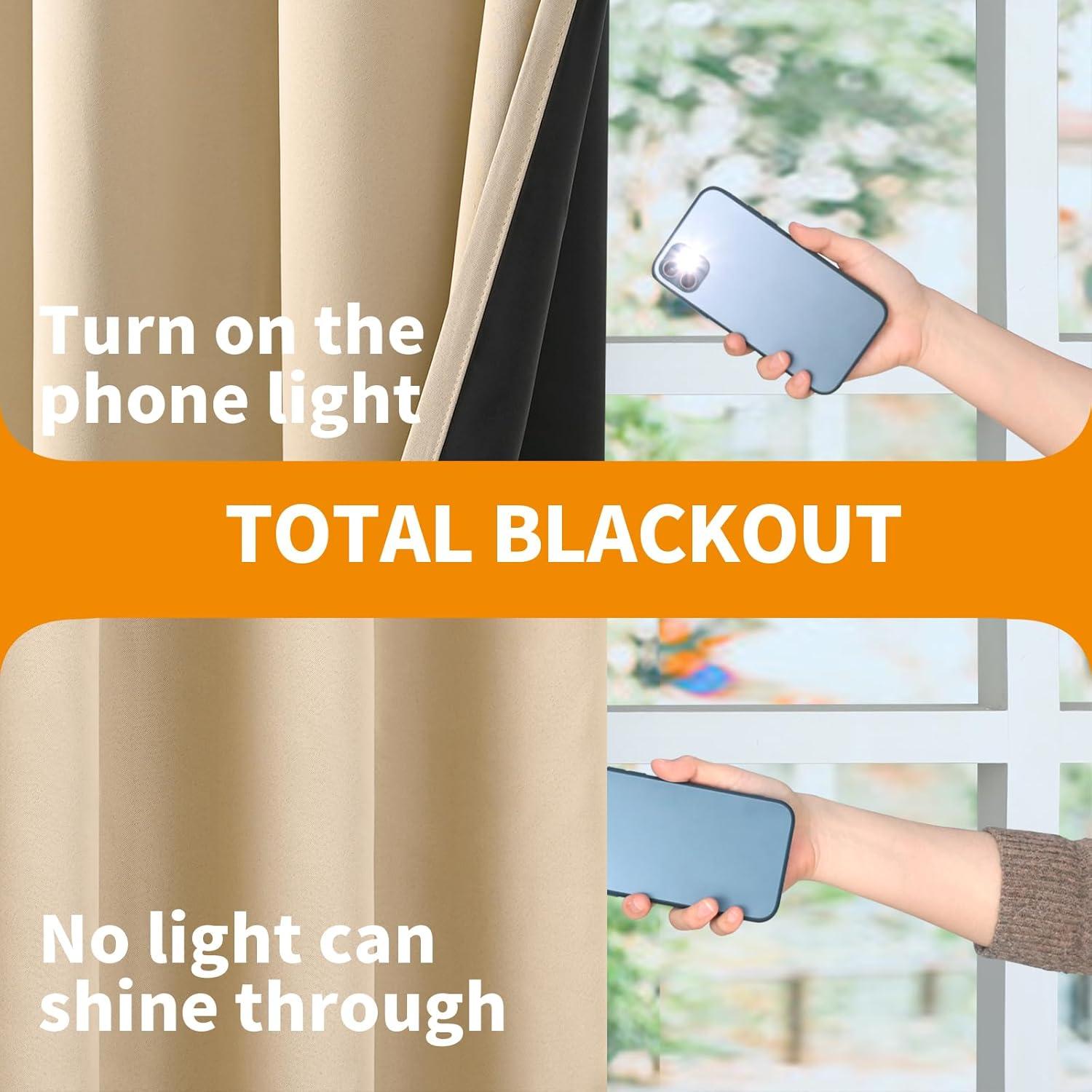 Cortinas Opacas YoungsTex Beige 96.5x160 cm Aislantes Térmicos