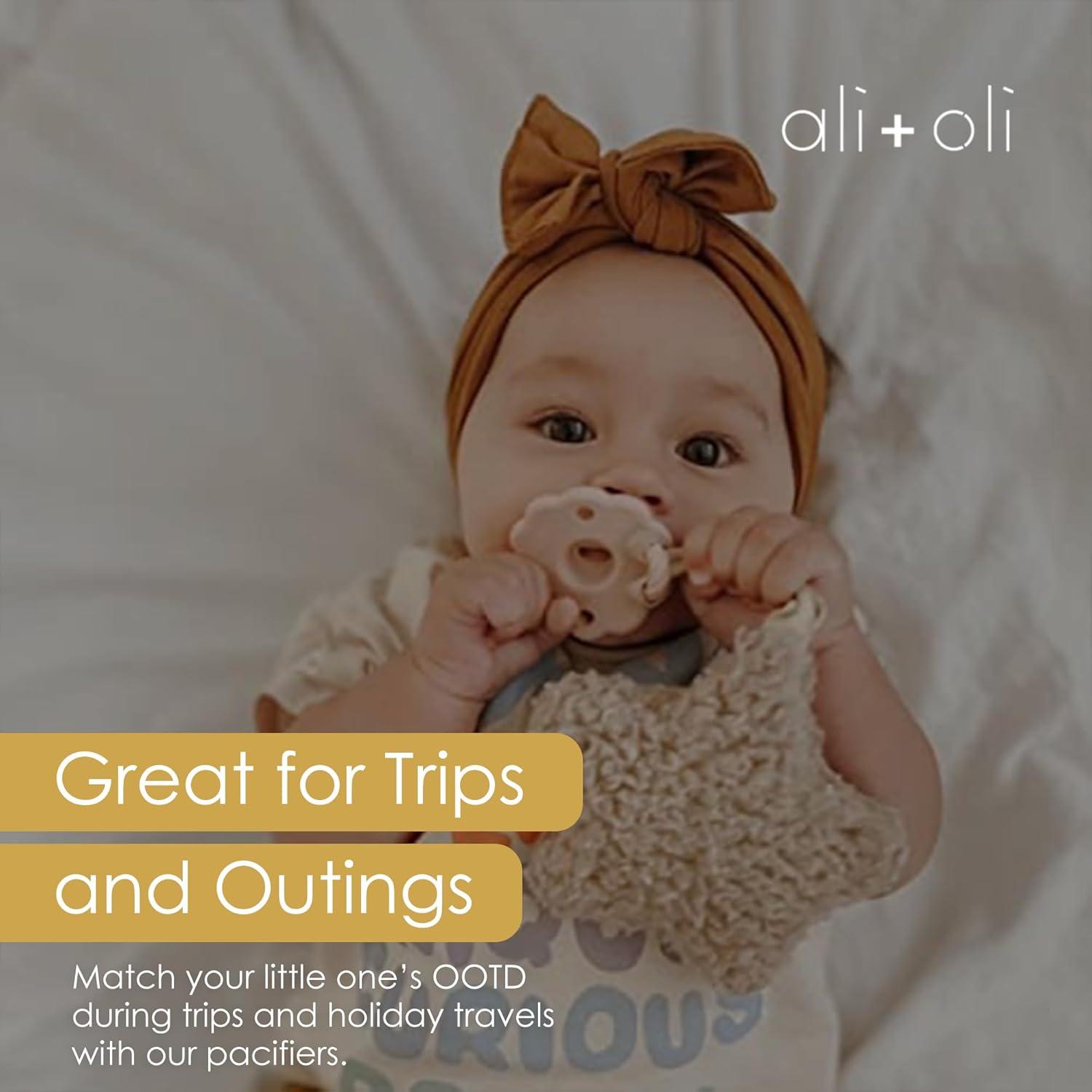 Set de Chupetes Ali+Oli Silicona Rosa-Blanco 2 Piezas