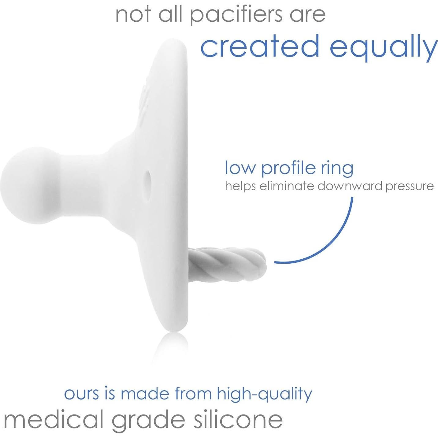 Set de Chupetes Ali+Oli Silicona Rosa-Blanco 2 Piezas