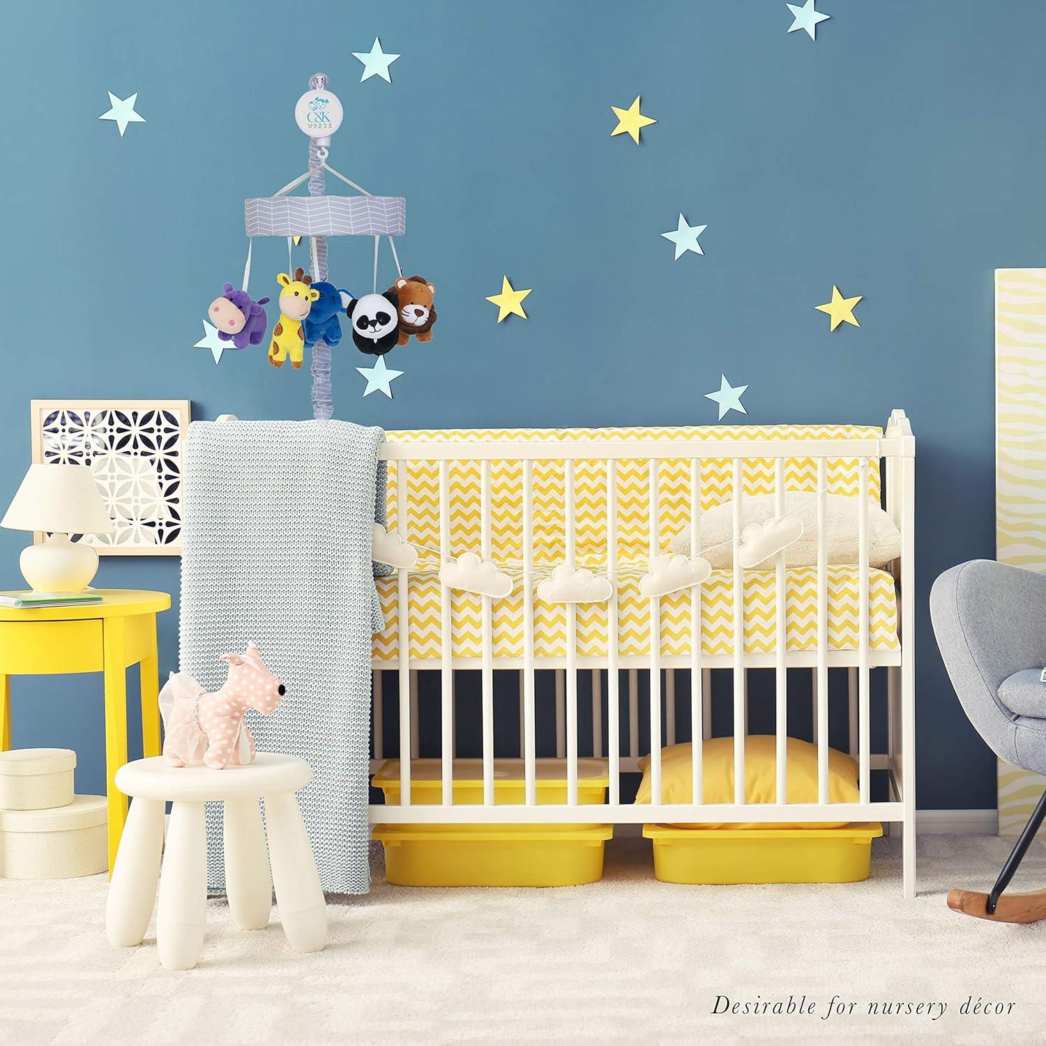 Móvil de Cuna Musical C&K WORKS Amigos Animales Coloridos