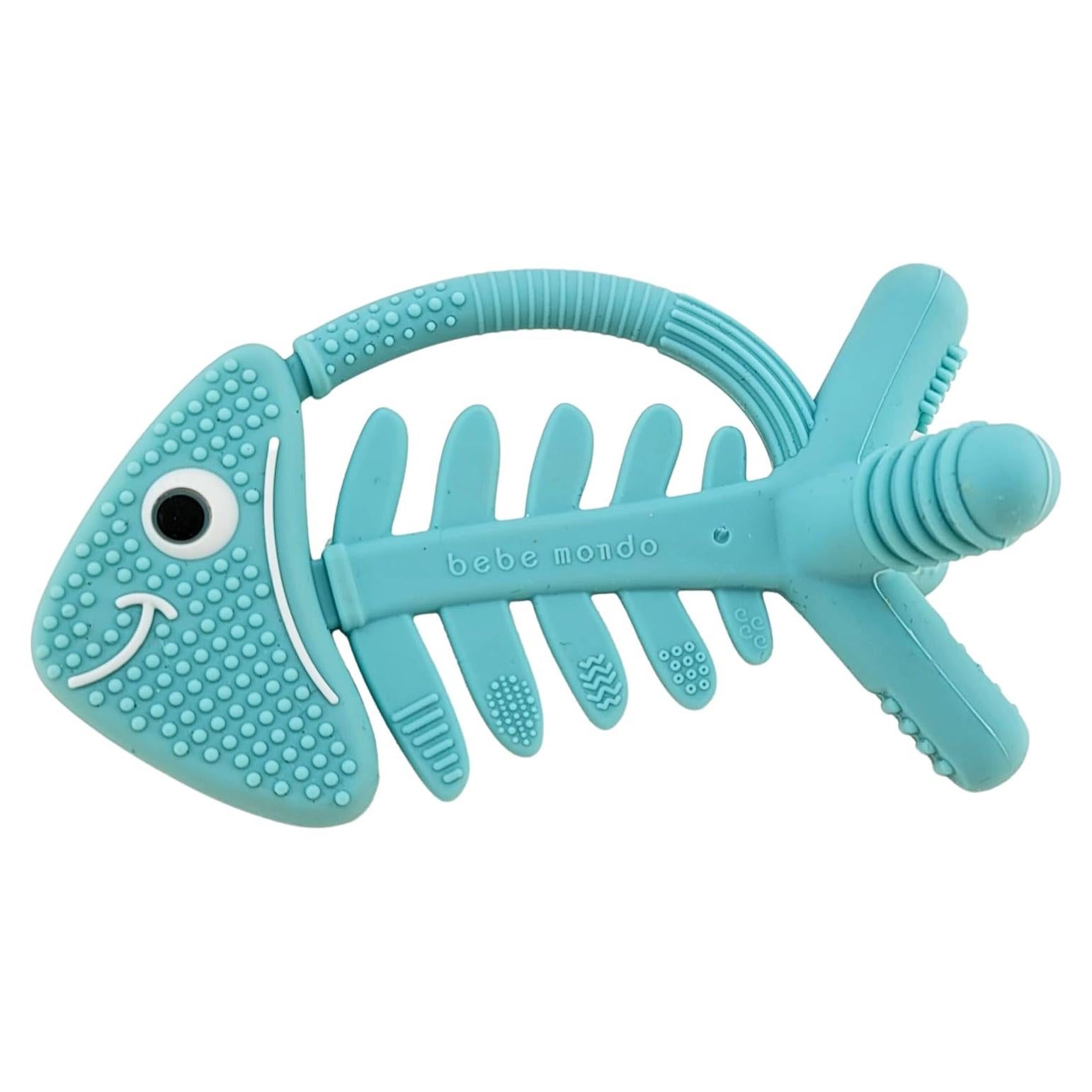 Mordedor 3D Pez Bebe Mondo Silicona Turquesa 0-6 Meses